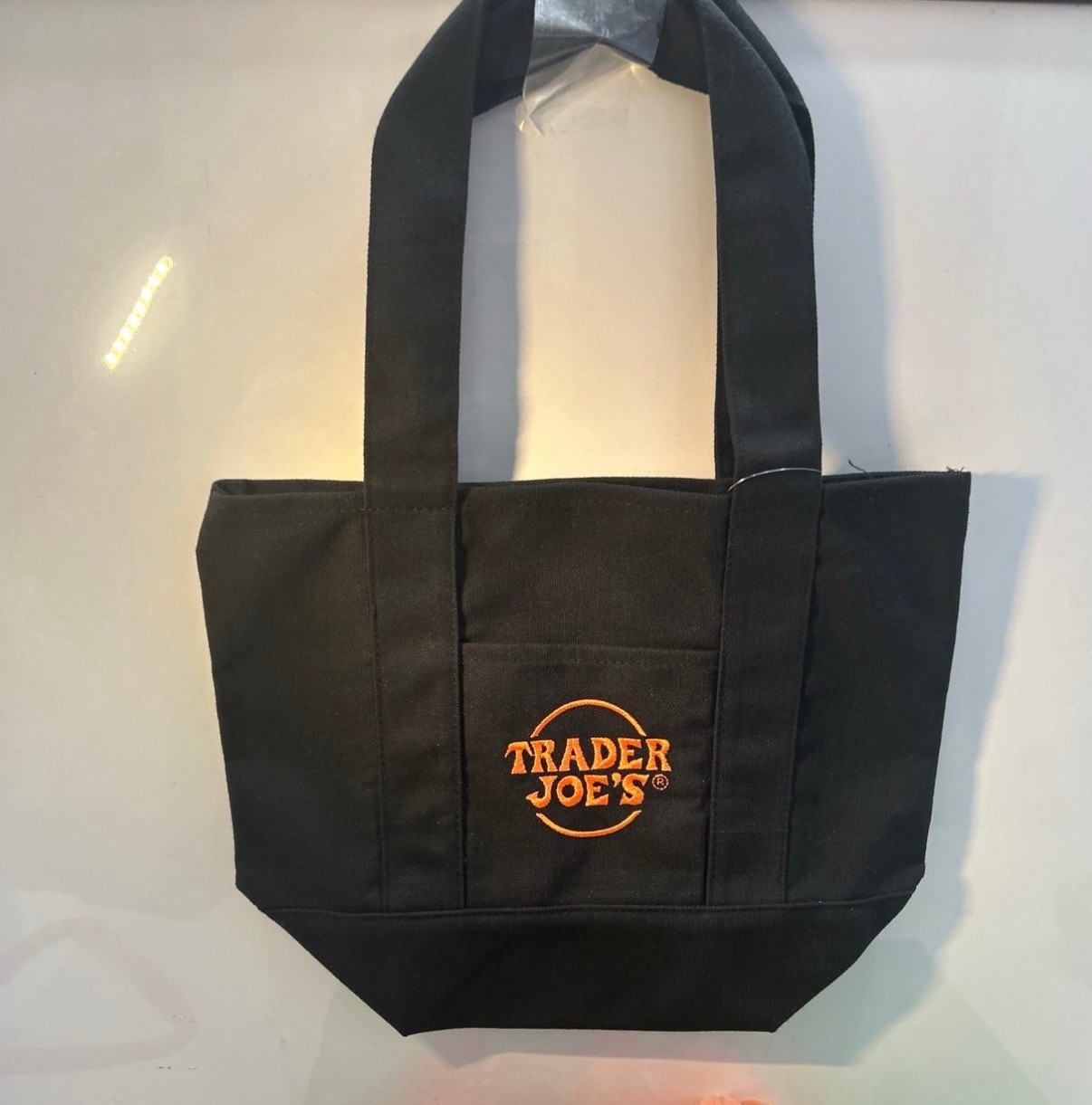 Trader Joe’s Black Orange Canvas Tote Bag US Ships International EU ASIA