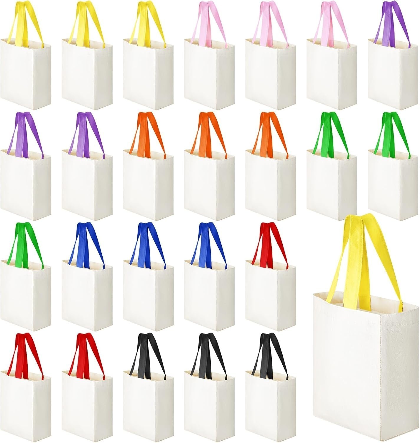 24 PC Mini Tote Bag Sublimation Blank Canvas Tote Reusable Grocery Bags DIY