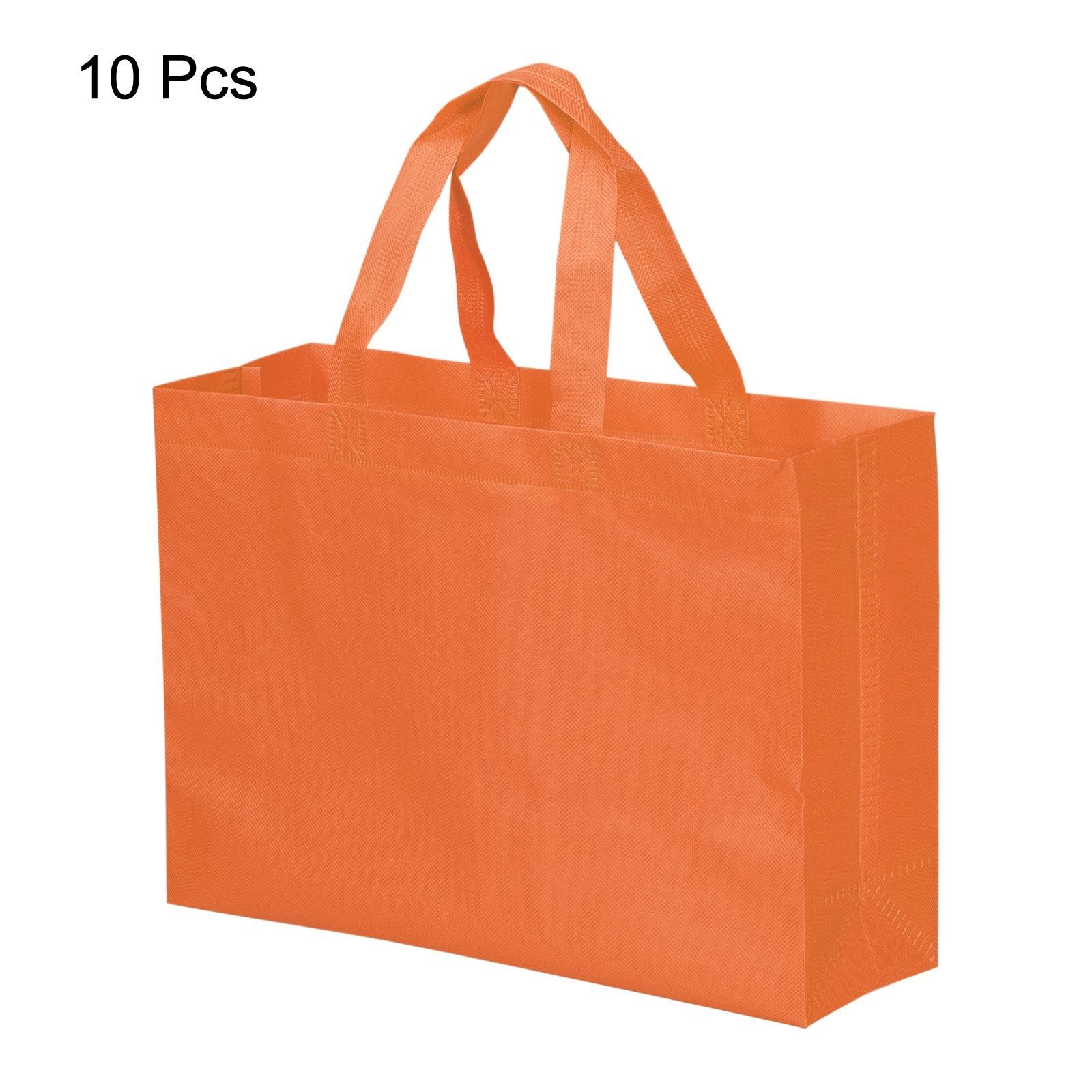 25x35cm Reusable Gift Bags 10pcs Orange Nonwoven Shopping Bag
