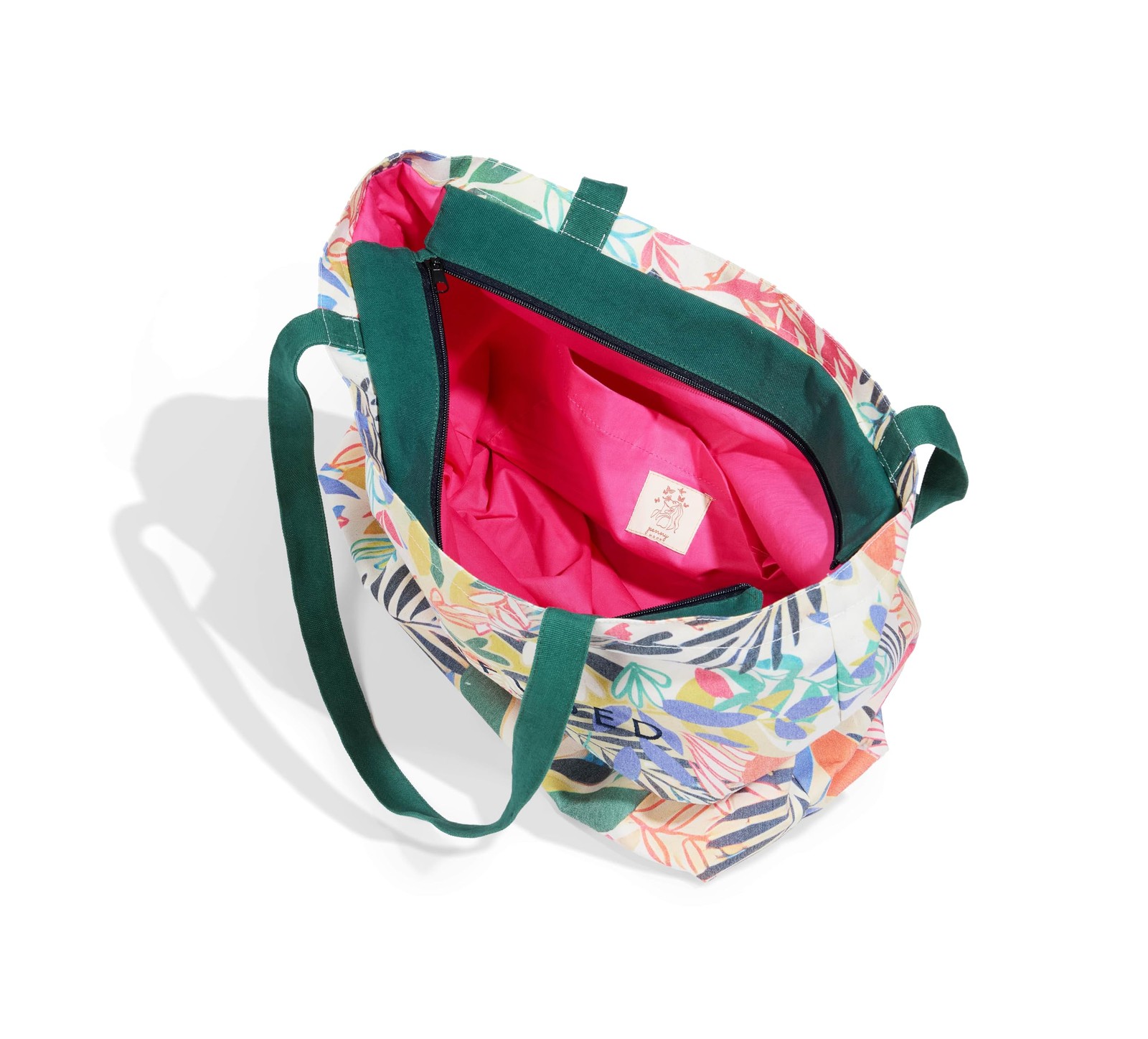 Recycled Poly-Cotton Bag with Zipper Closure, 100% Cotton Lining & Handles, I…