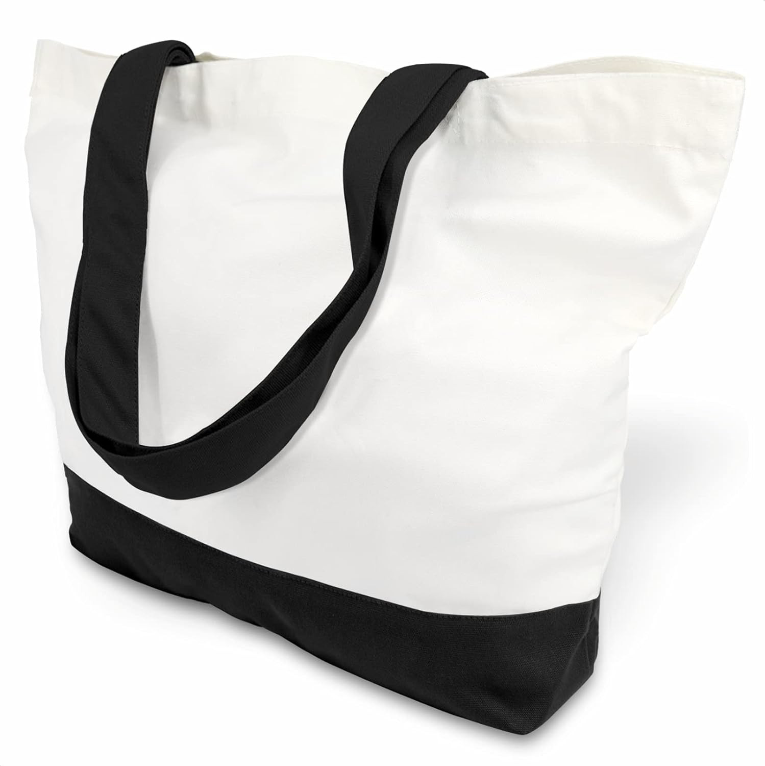 1 | 3 | 6 | 12 | 24 Pack Super Strong Large 12oz Cotton Canvas Tote Bag, Reusabl