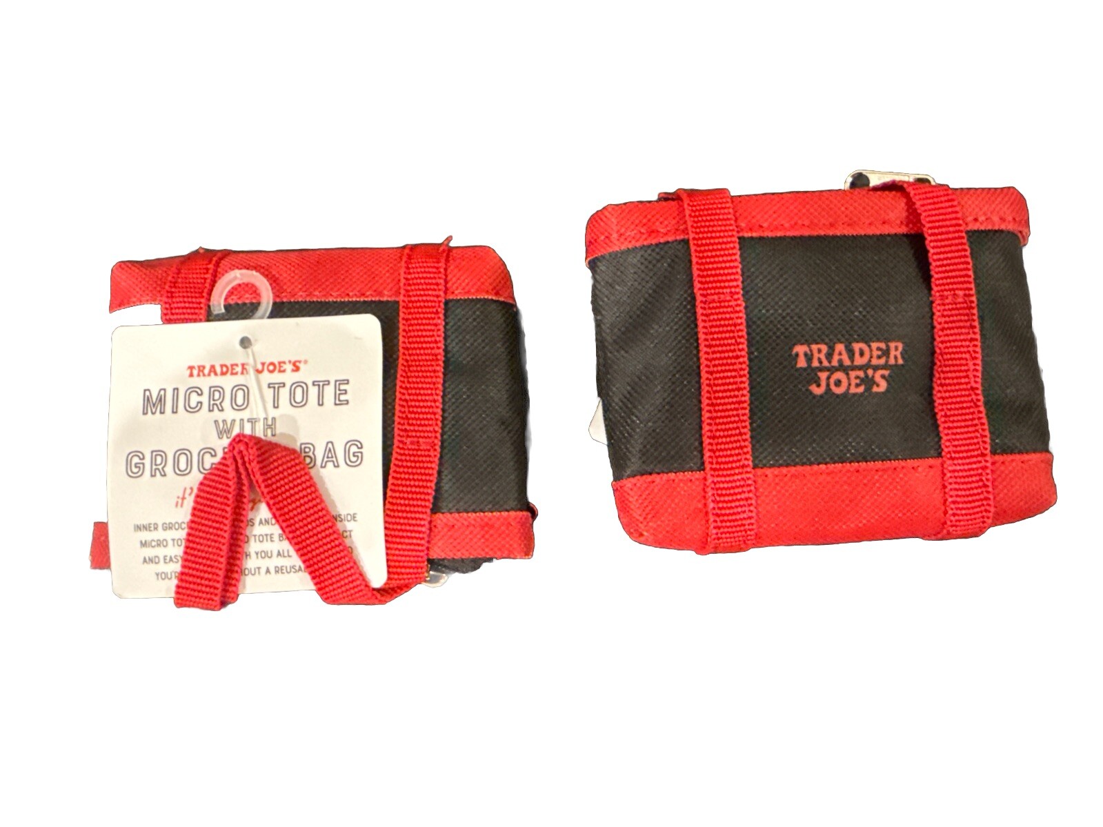 Trader Joes Micro Tote With Grocery Bag 2 In 1 Mini Limited Edition 🛍️🎄🔥