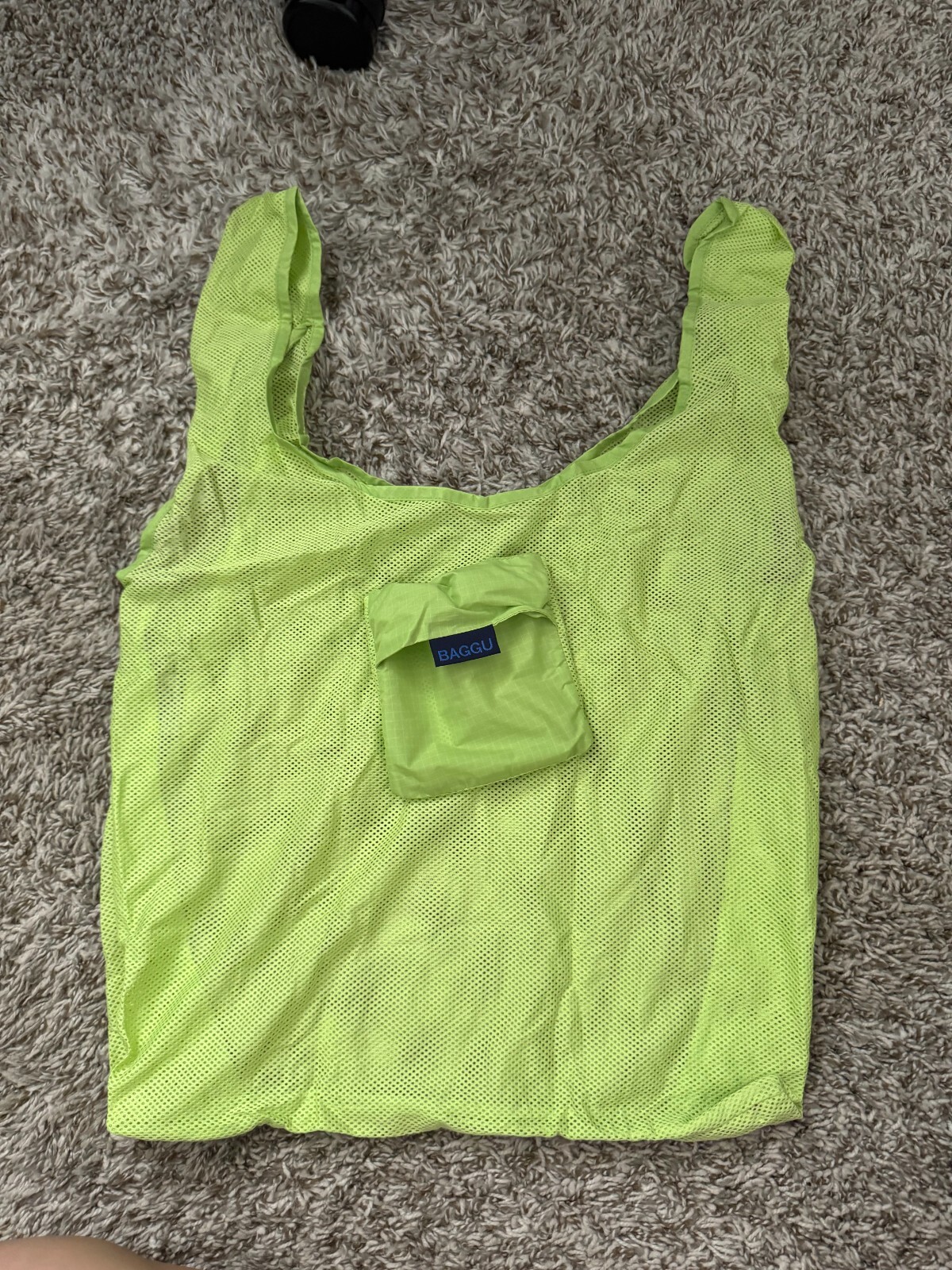 BAGGU Lime Mesh Standard Baggu Reuseable Bag Used HTF Rare