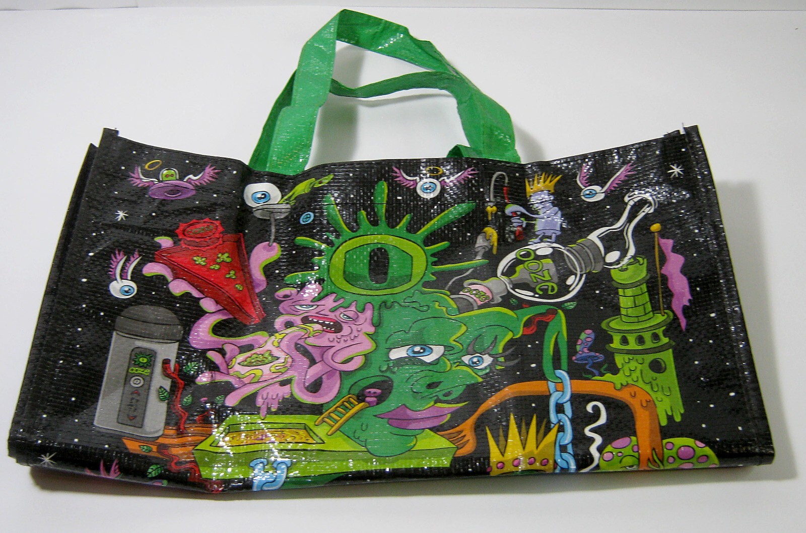 Ooze Life Graphic Reusable Recycle Tote Bag Psychedelic Art