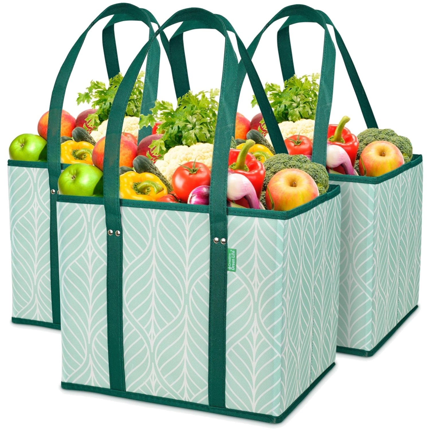 Reusable Grocery Bags 3 Pack – Heavy Duty Shopping Totes