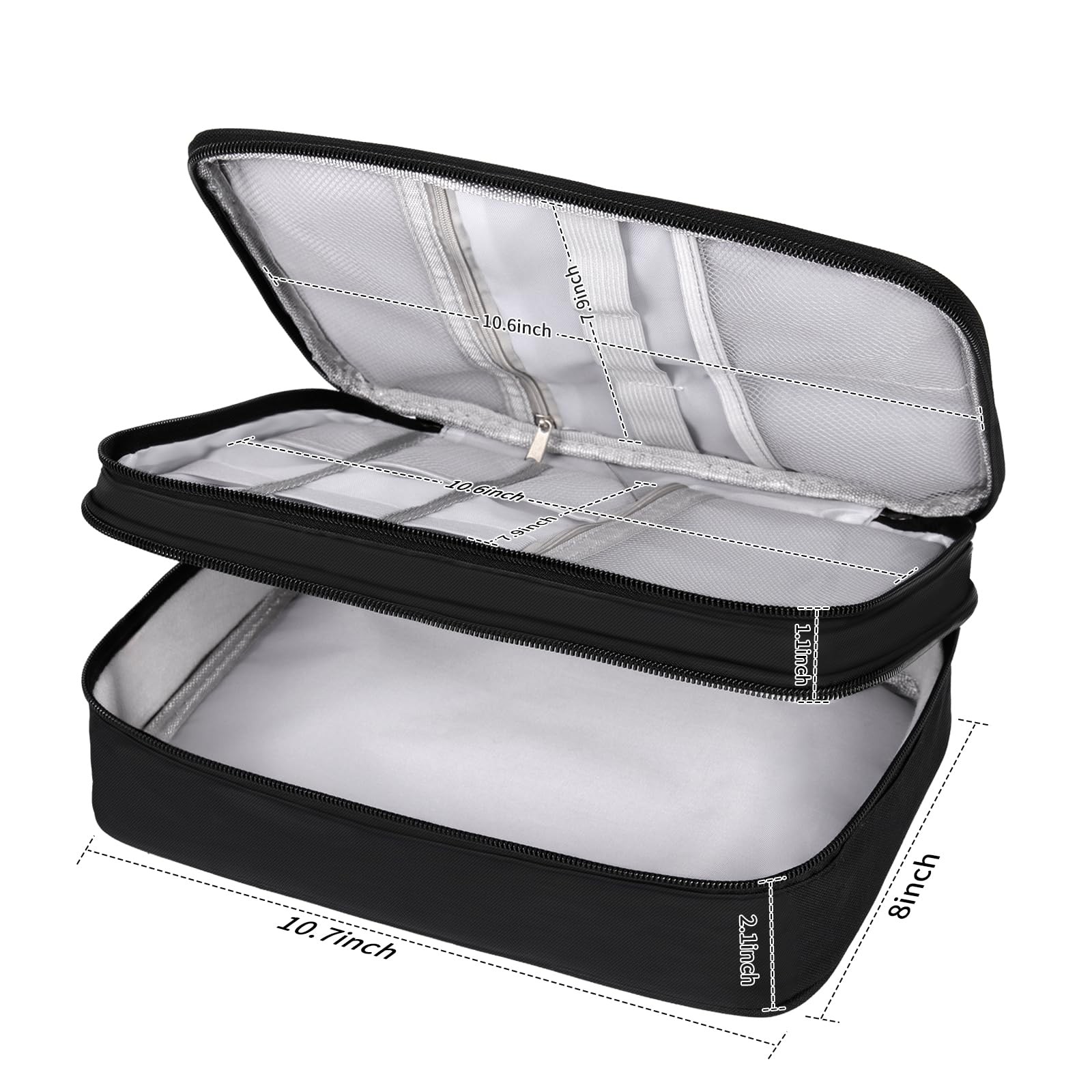 AIHOPESTO Barber Case Tool Bags clipper Bag Double-layer, Black