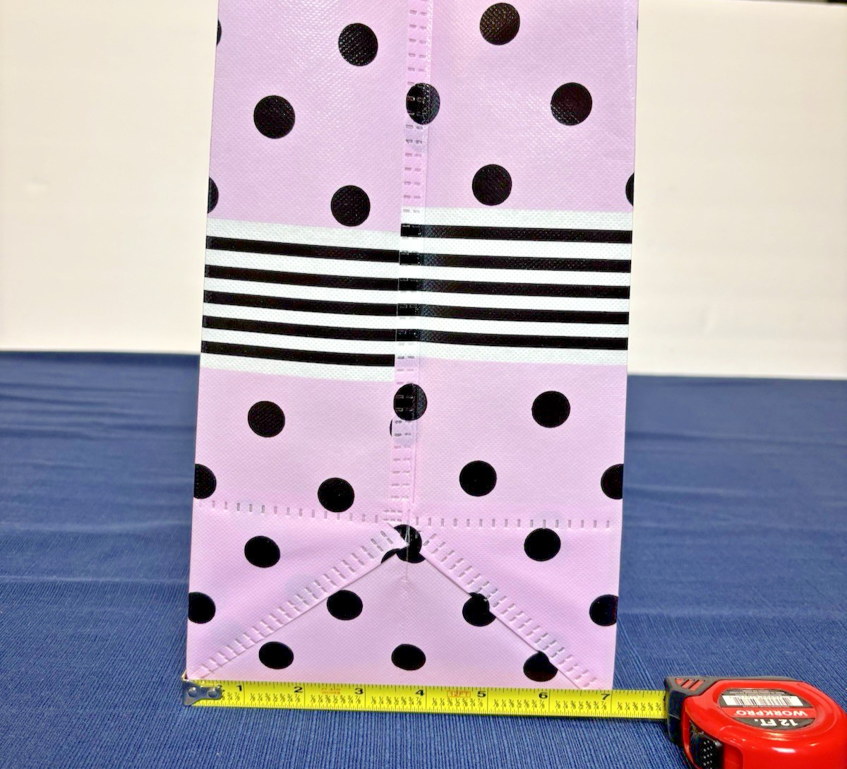 New Patty Reed Insta Totes Happy Sack Reusable Large Shopping Bag Black Tie Pink