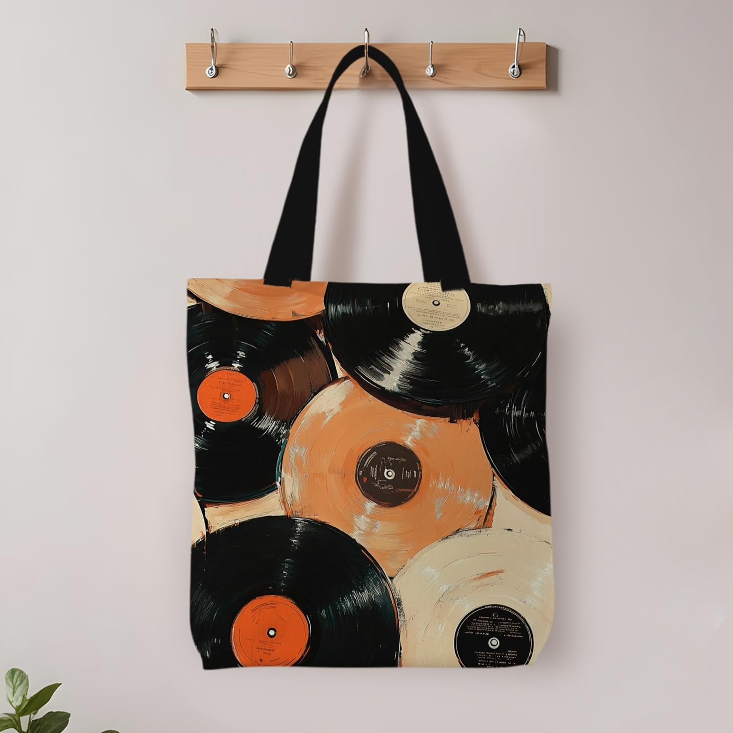 Vinyl Vintage Records Tote Bag, Music Lovers Gift Canvas Tote Bags for Women,…
