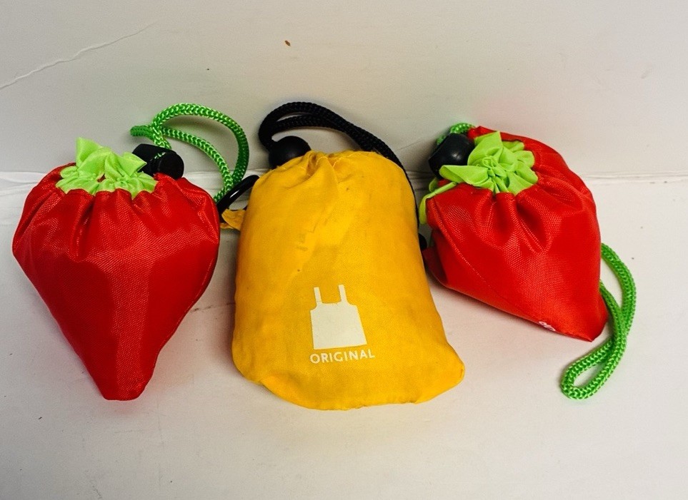 Lot of 3 Reusable Shopping Tote Bags ChicoBag The Dalles OR Fruit Pouches – NEW