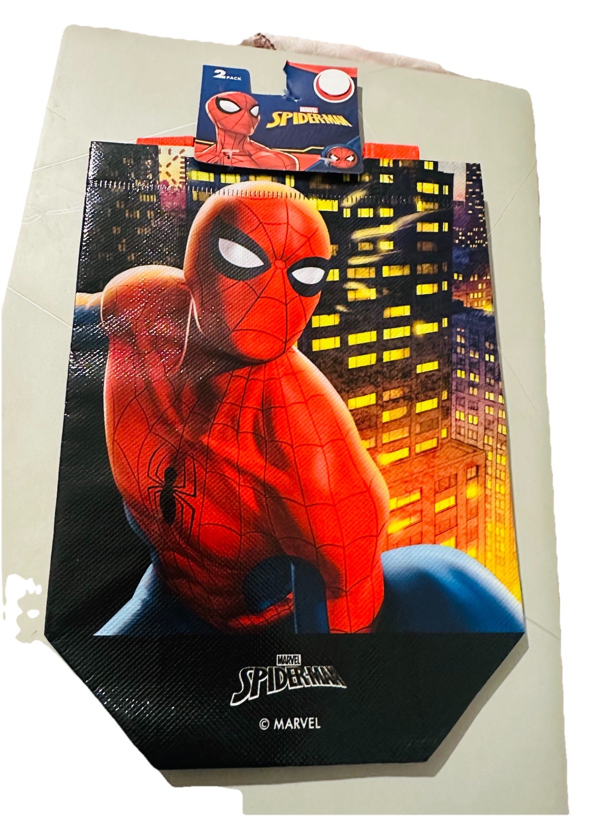 2 Pack Marvel Spider-Man 7x8x3.5 Inch Bags Kids Character Party W/Handles
