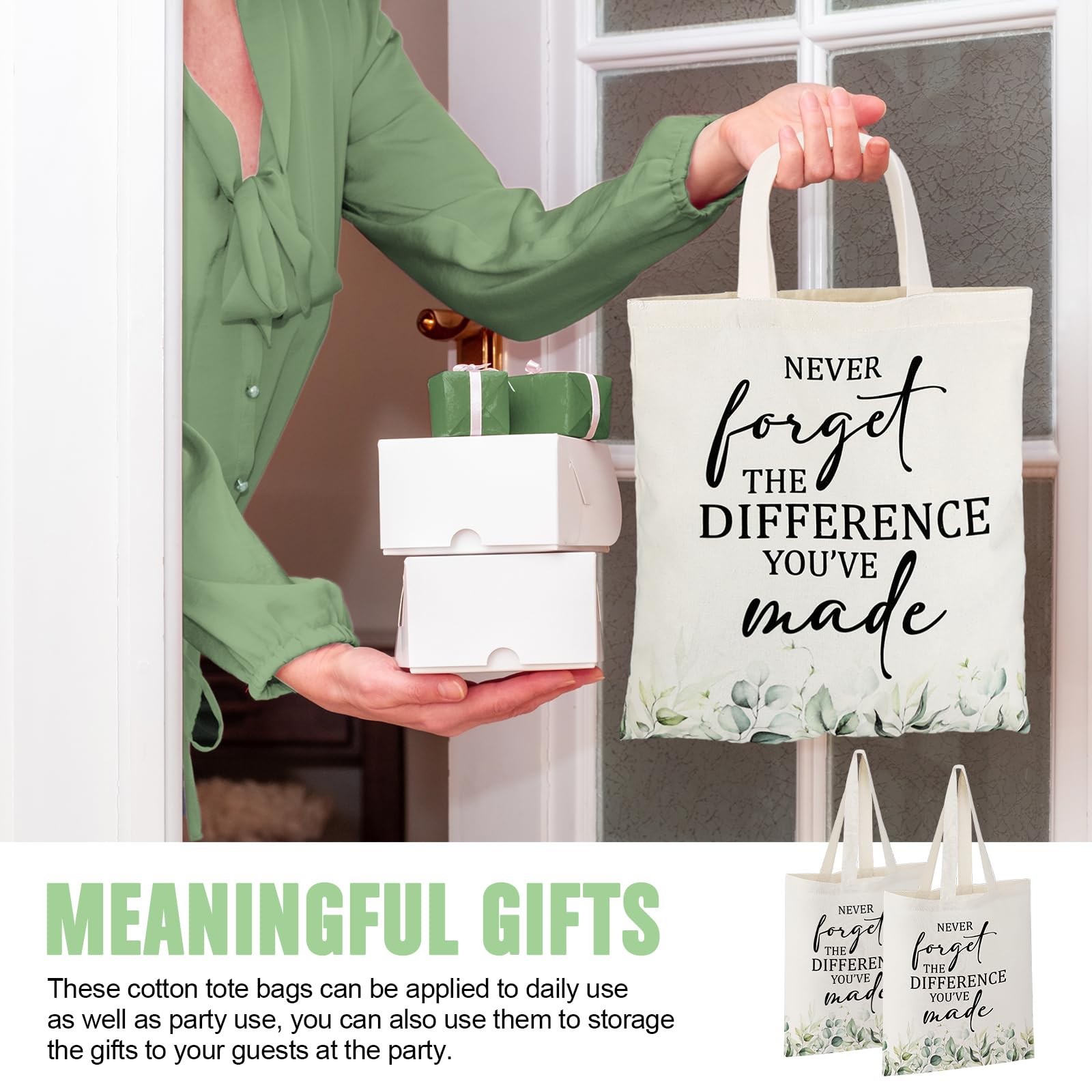 60 Pcs Employee Appreciation Gift Totes Bulk Inspirational Canvas Bags Reusab…