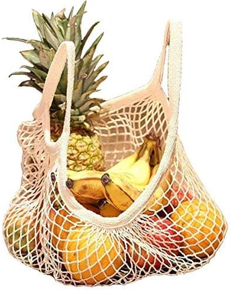 3 Pack Reusable Grocery Bags Cotton Net Shopping Tote Ecology Market String Bag