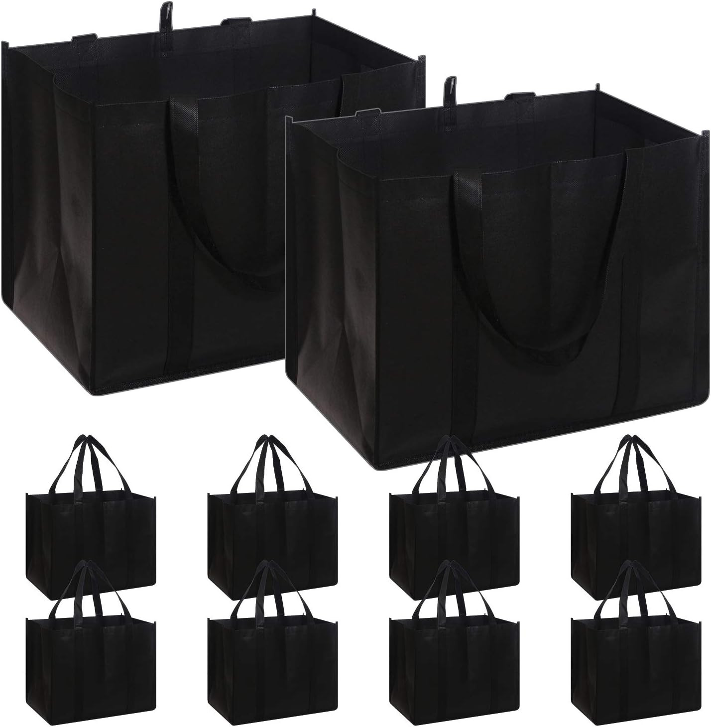 DIOMMELL Set of 10 Reusable Grocery Bags Extra Large Foldable Heavy Duty Shoppin