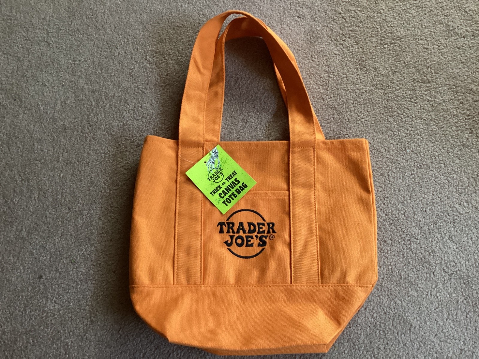Trader Joe’s Orange Mini Canvas Tote Bag 2025 Sold