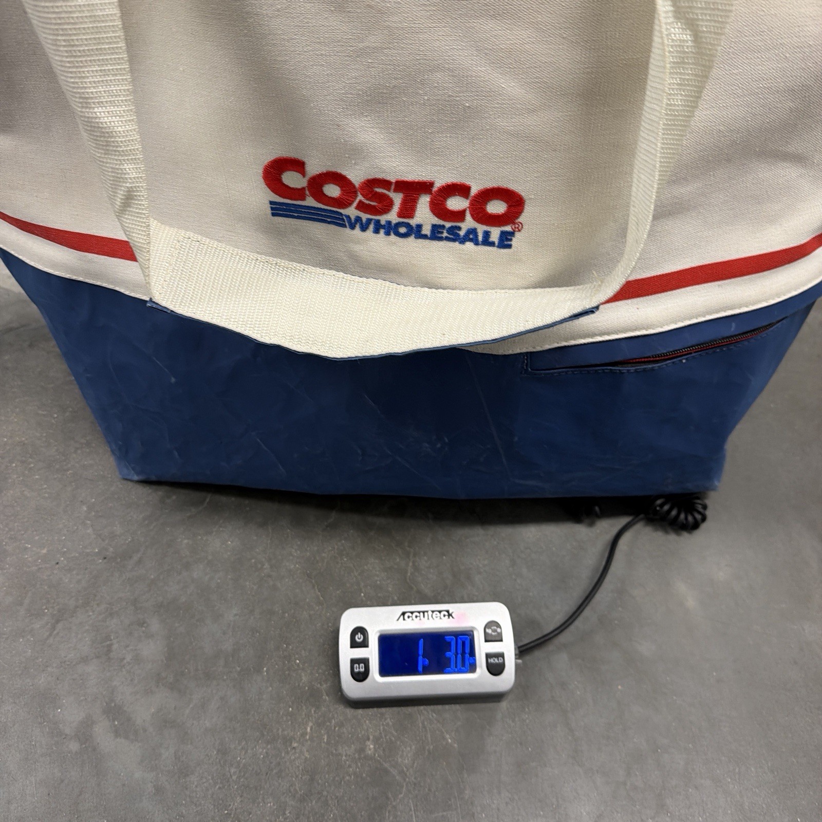 Vintage Costco Wholesale Insulated Bag Tote KeepCoolUSA 24x20x7 Blue White Red