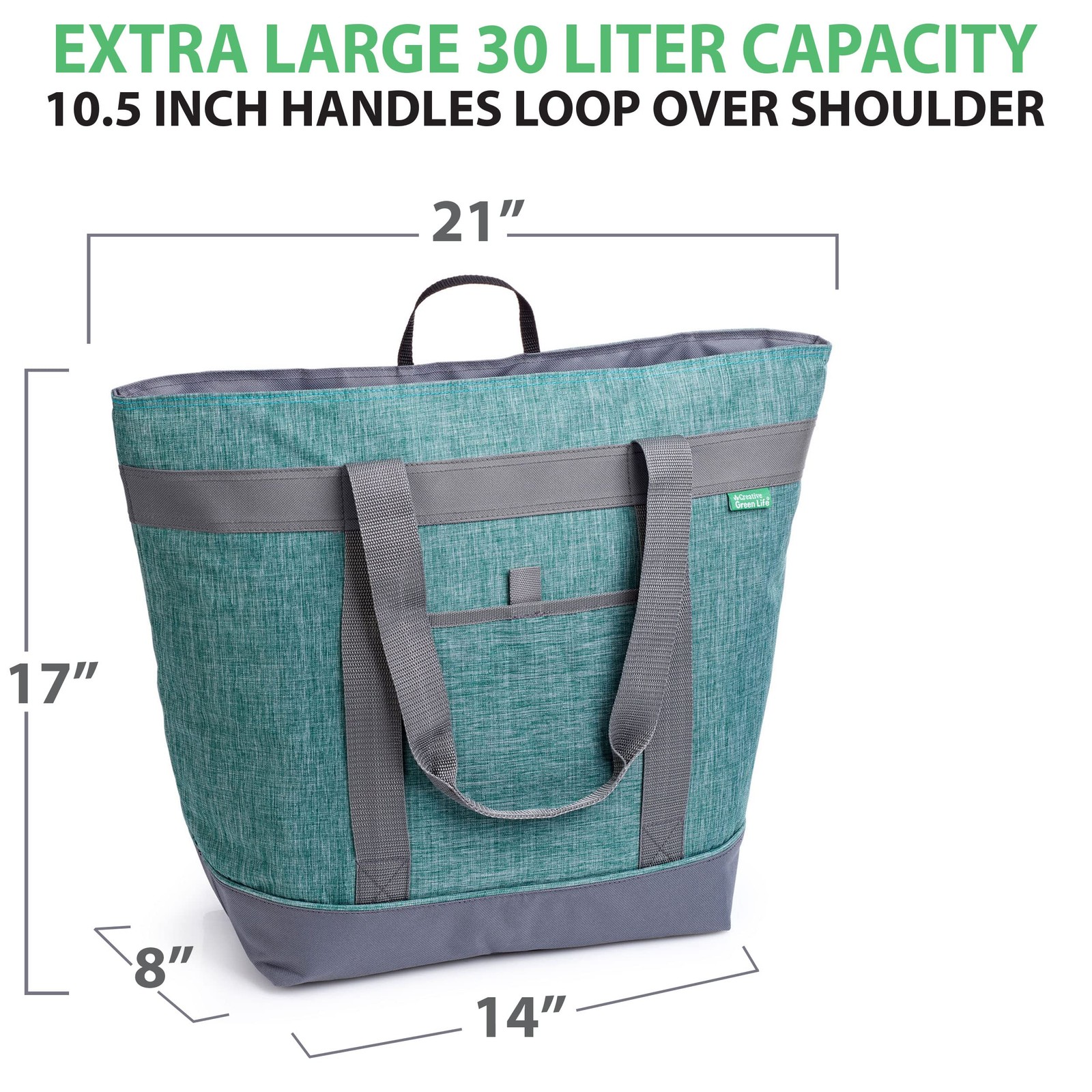 Jumbo Insulated Cooler Bag (Green) with HD Thermal Insulation – , Collapsible