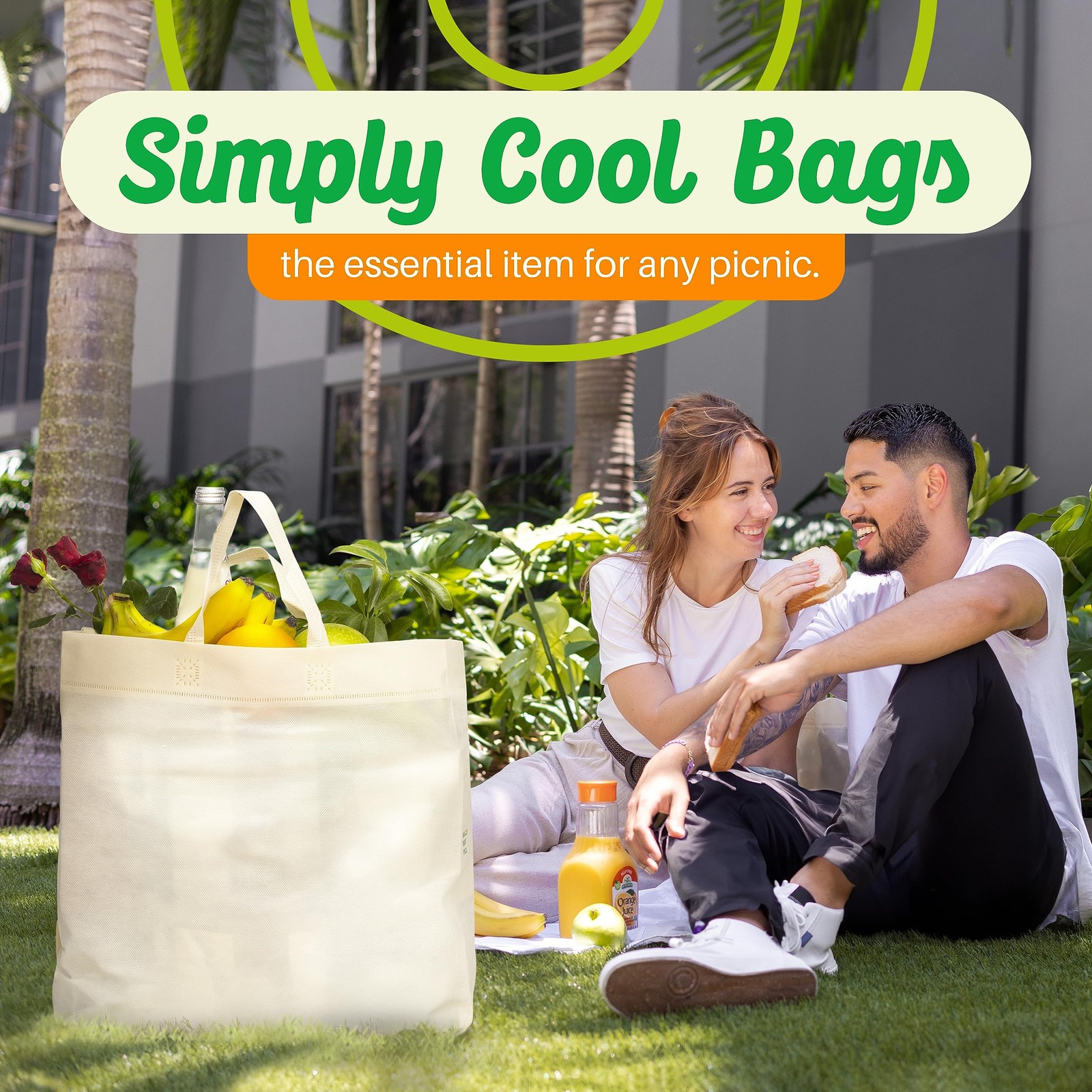 200 Pack Reusable Eco-Friendly Grocery Shopping Bags 14.5″x14″x6.6″ Durable R…
