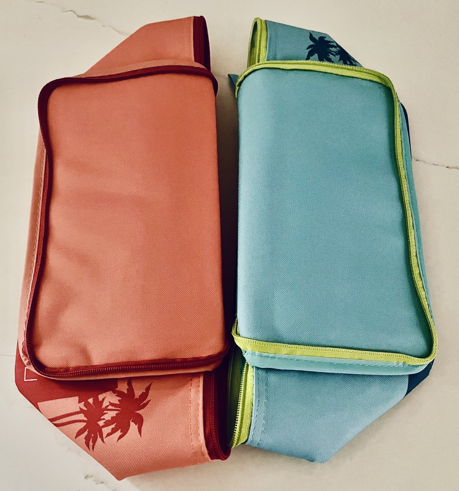 Trader Joe’s Mini Insulated Bags (Set of Two) – Teal and Peach (1.5 Gallons) NWT
