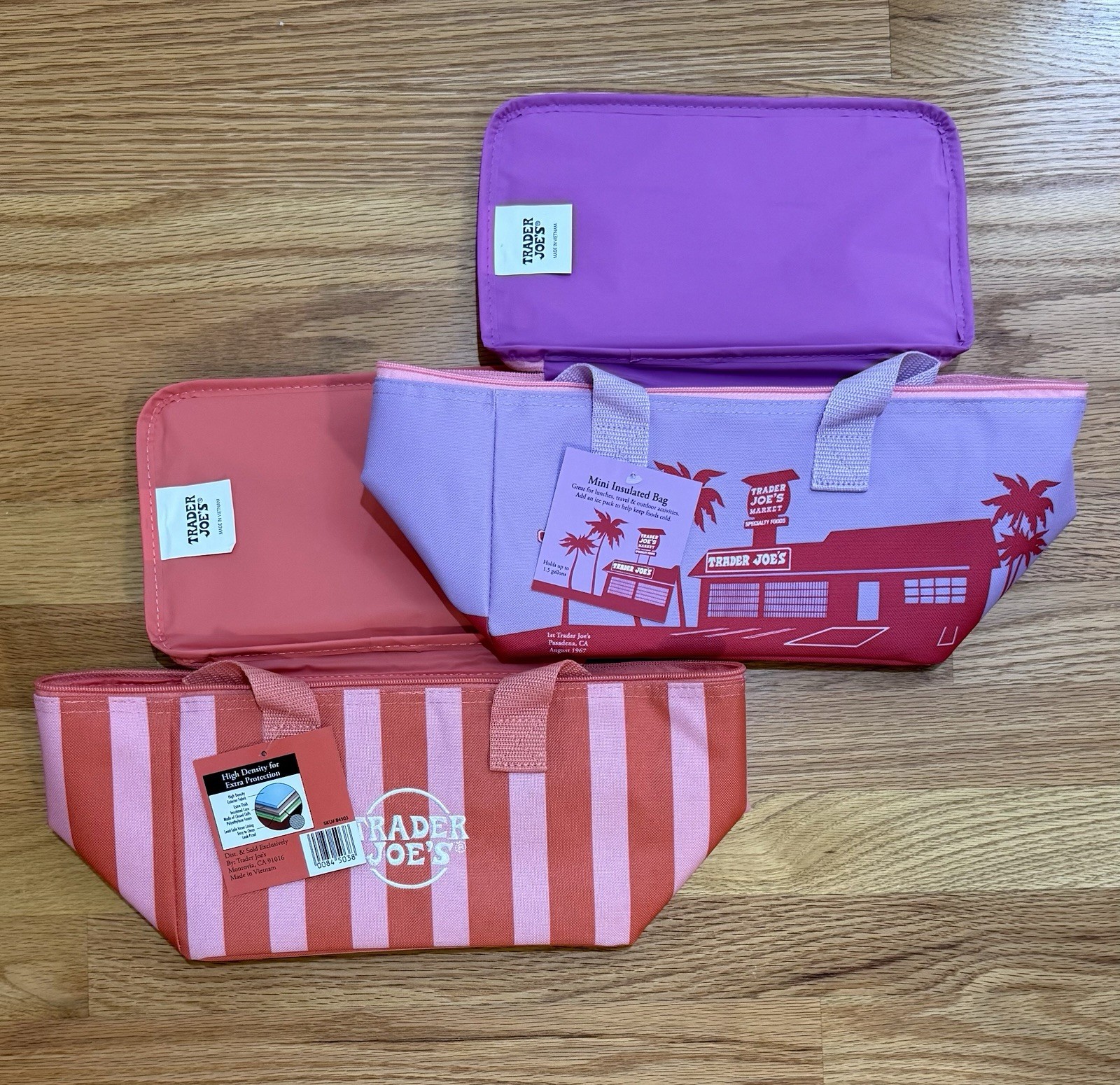 Trader Joe’s NEW Summer Mini Insulated Lunch Tote Bag Set of 2, NWT
