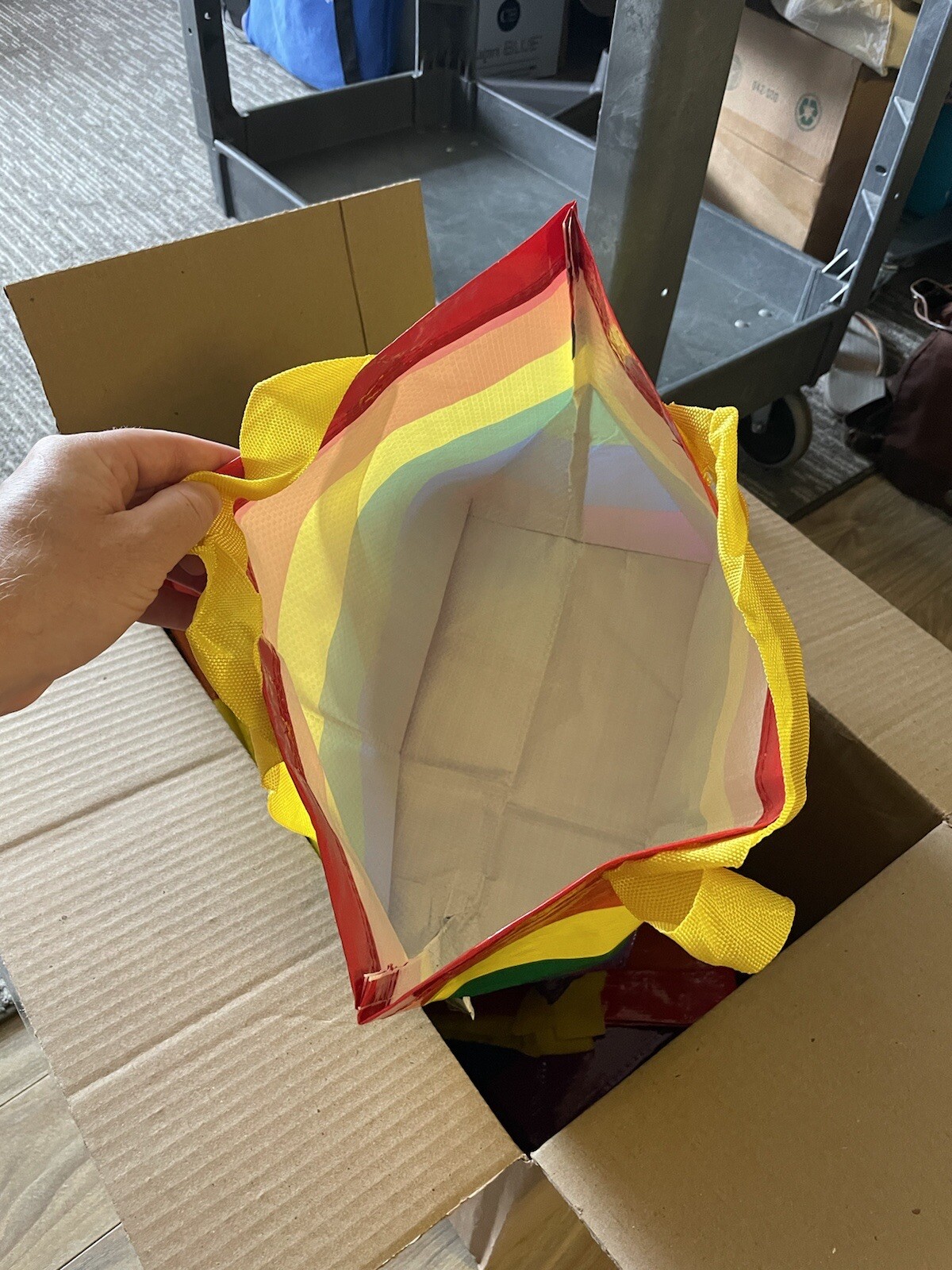 Qty 2 x IKEA 10.75” Rainbow STORSTOMMA KVANTING Book Bag Shopping Beach Pride 🌈