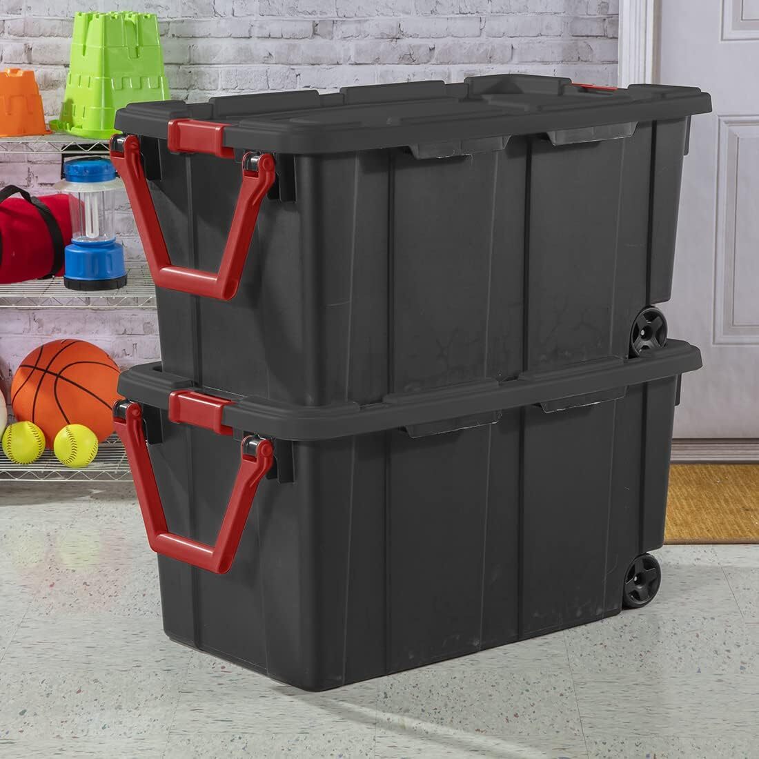 Plastic 40 Gallon Lidded Home Storage Bins new unused