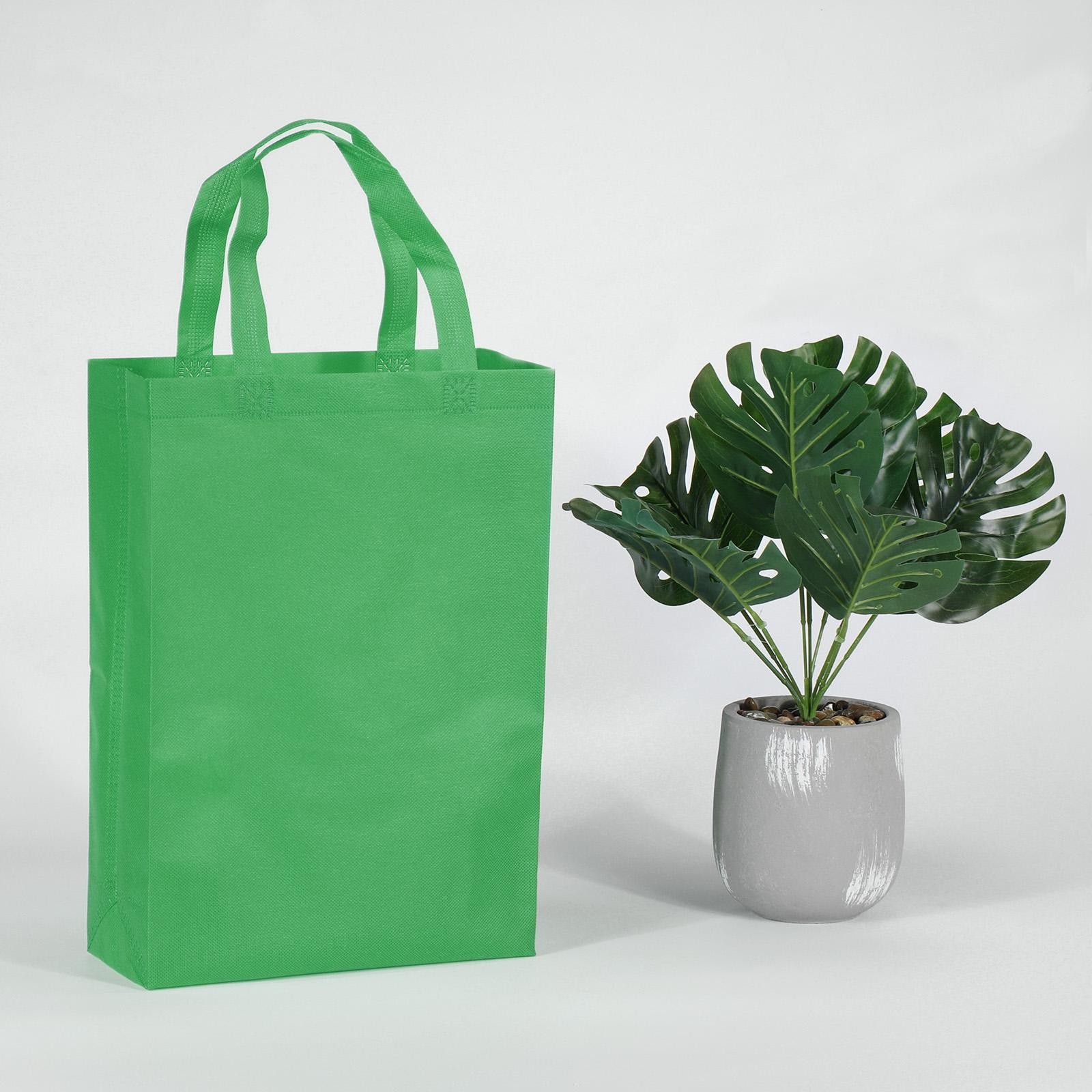 36x25cm Reusable Gift Bag, 10Pcs Vertical Style Non-Woven, Dark Green