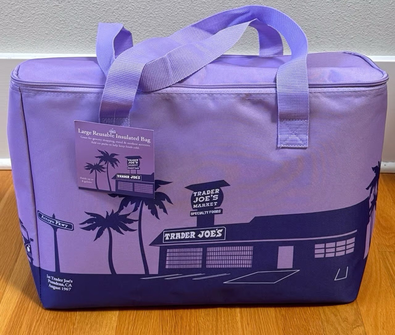 2026 New Trader Joe’s Purple Rain Insulated Large Cooler Reusable Bag