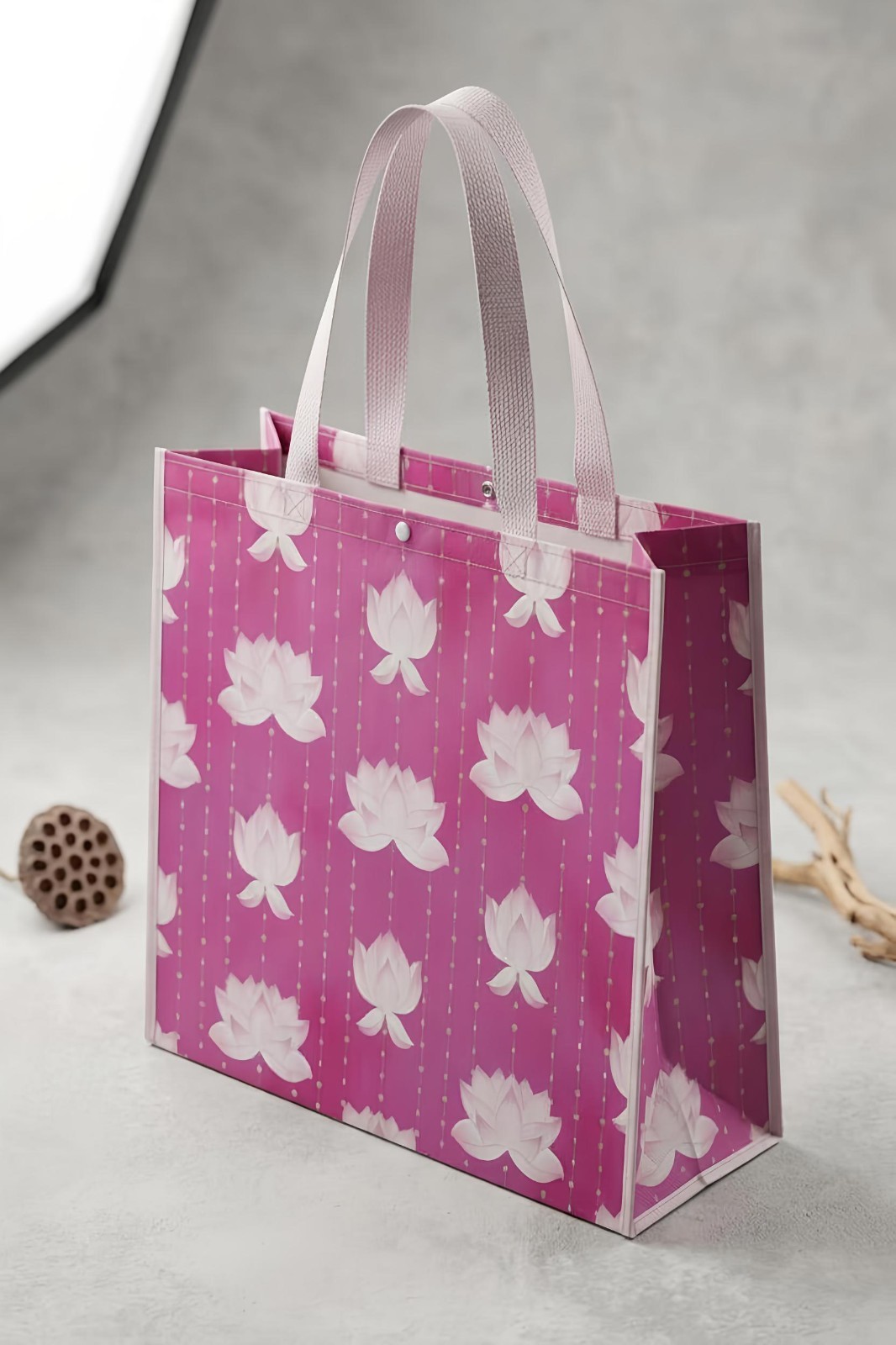MARSHALLS Large Reusable Shopping Bag – Pink Lotus – NEW