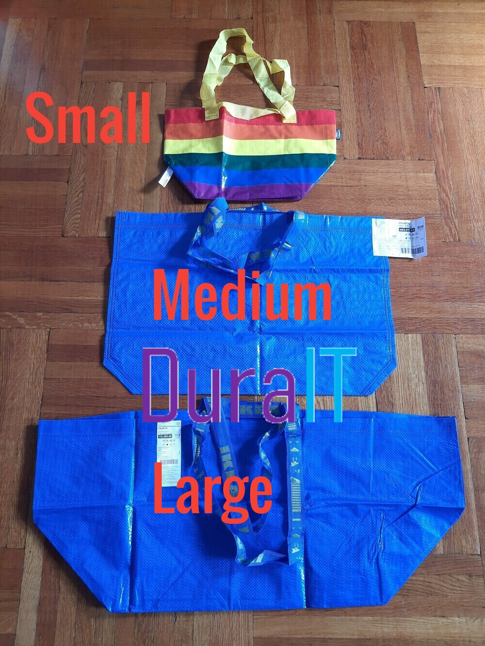 Medium 4 new strong ikea durable eco tote bag frakta grocery shopping laundry
