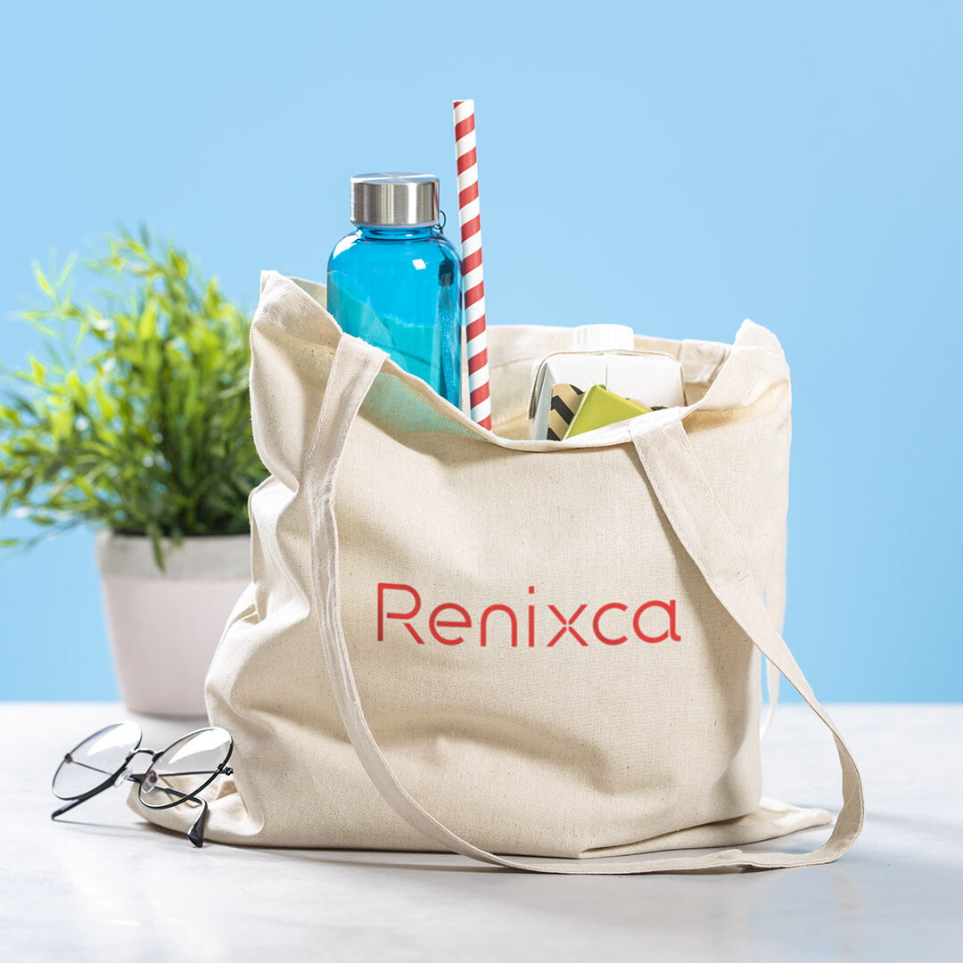 Pack Of 10 Cotton Shopper Bags 100% Natural Long Handles CM 38×42