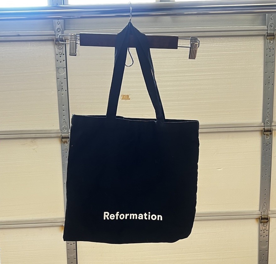 Reformation Canvas Tote Bag Black White Logo Eco Everyday Shopper Bag 14×14