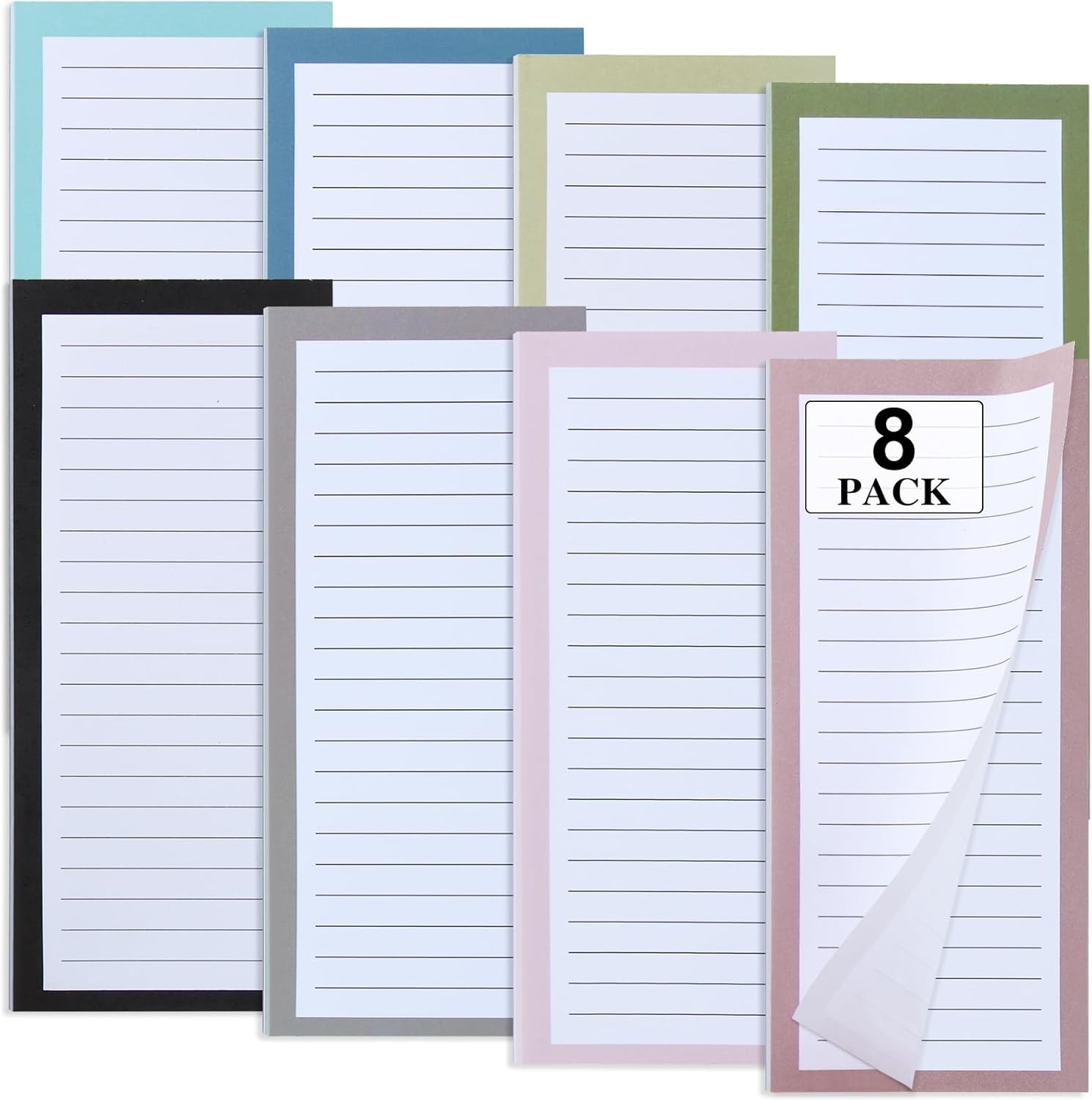 8 Pack Magnetic Notepads for Refrigerator – Grocery List, Shopping List, To-Do L