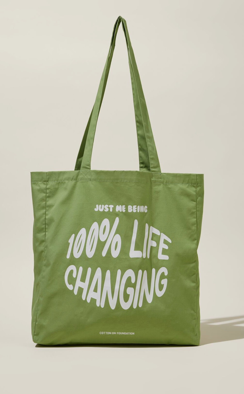 Cotton:On Foundation Recycled Tote Bag “100% Life Changing” Reusable Grocery NEW