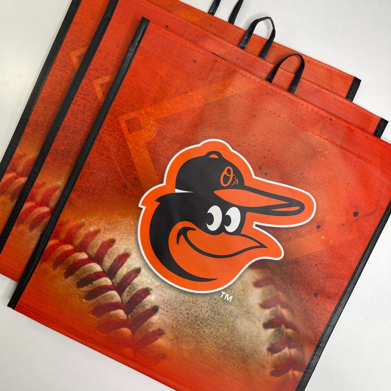 Baltimore Orioles Baseball Orange + Black Reusable Shopping Tote Bag MLB NWT NEW