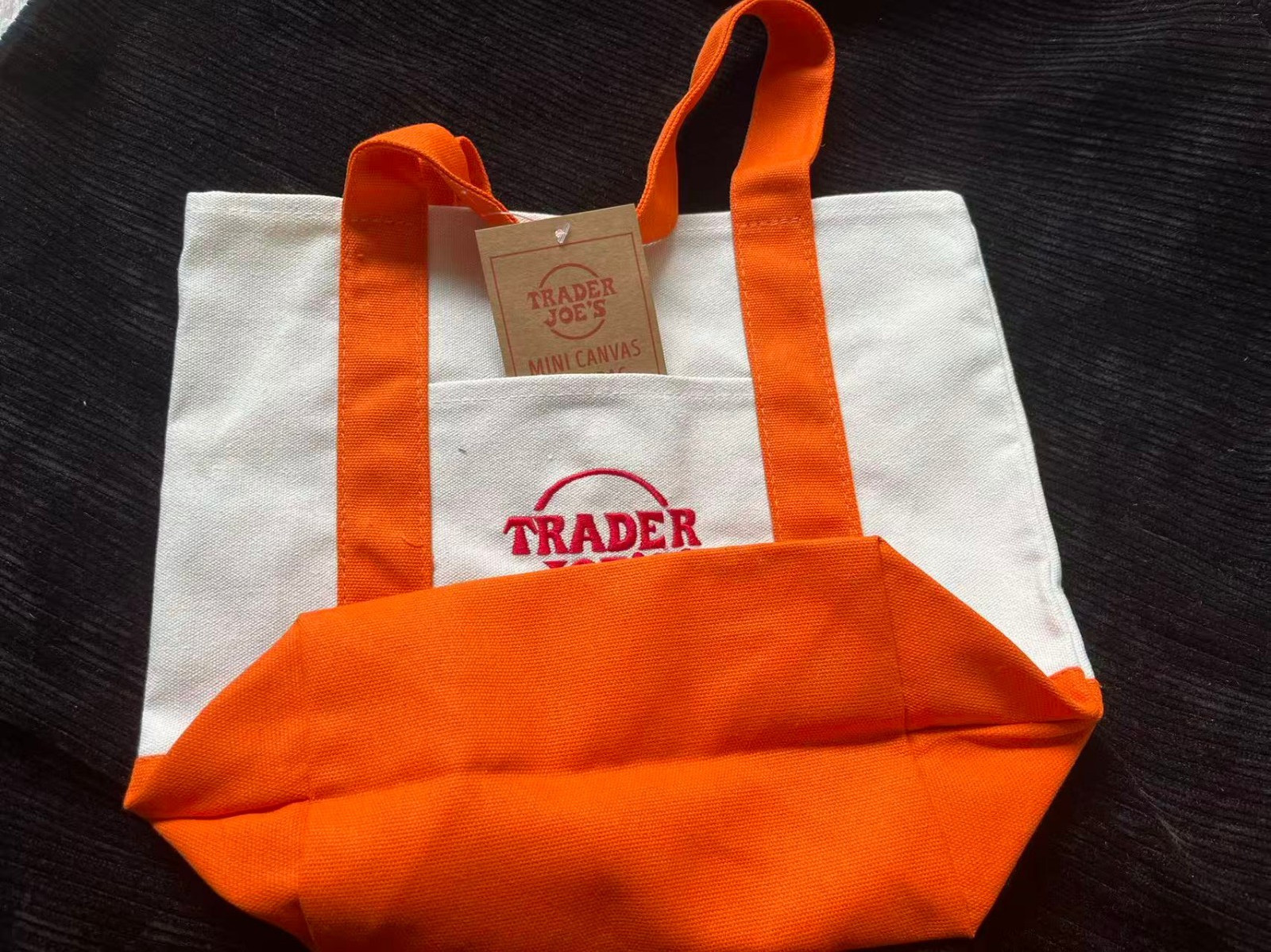 Nine colors Trader Joe’s Mini Pastel Canvas Tote Bag Simple canvas bag Foldable