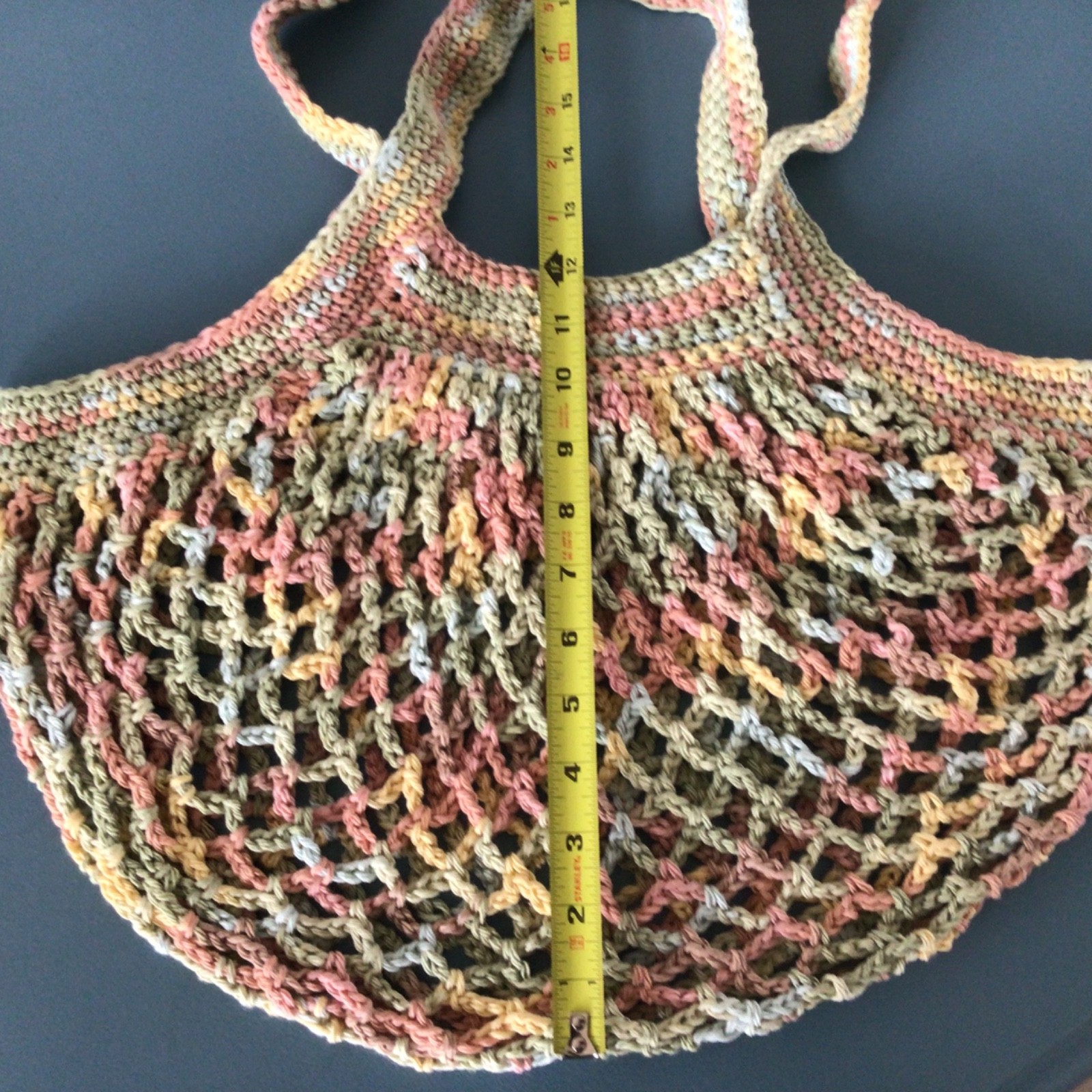 Handmade Crochet French Market Mesh Grocery Bag 100% Cotton Eco gift