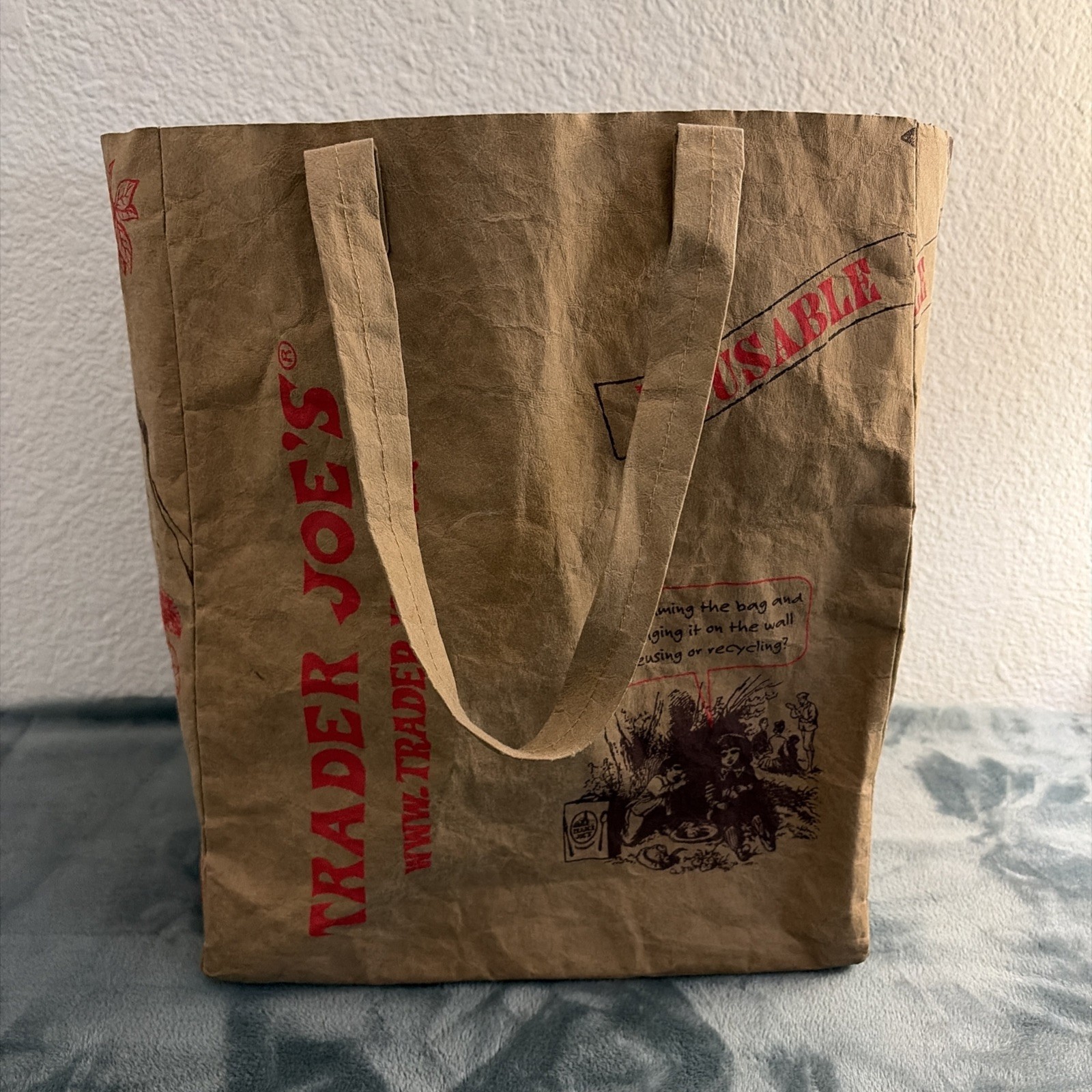 Trader Joe’s Washable Reusable Paper Shopping Bag Brown