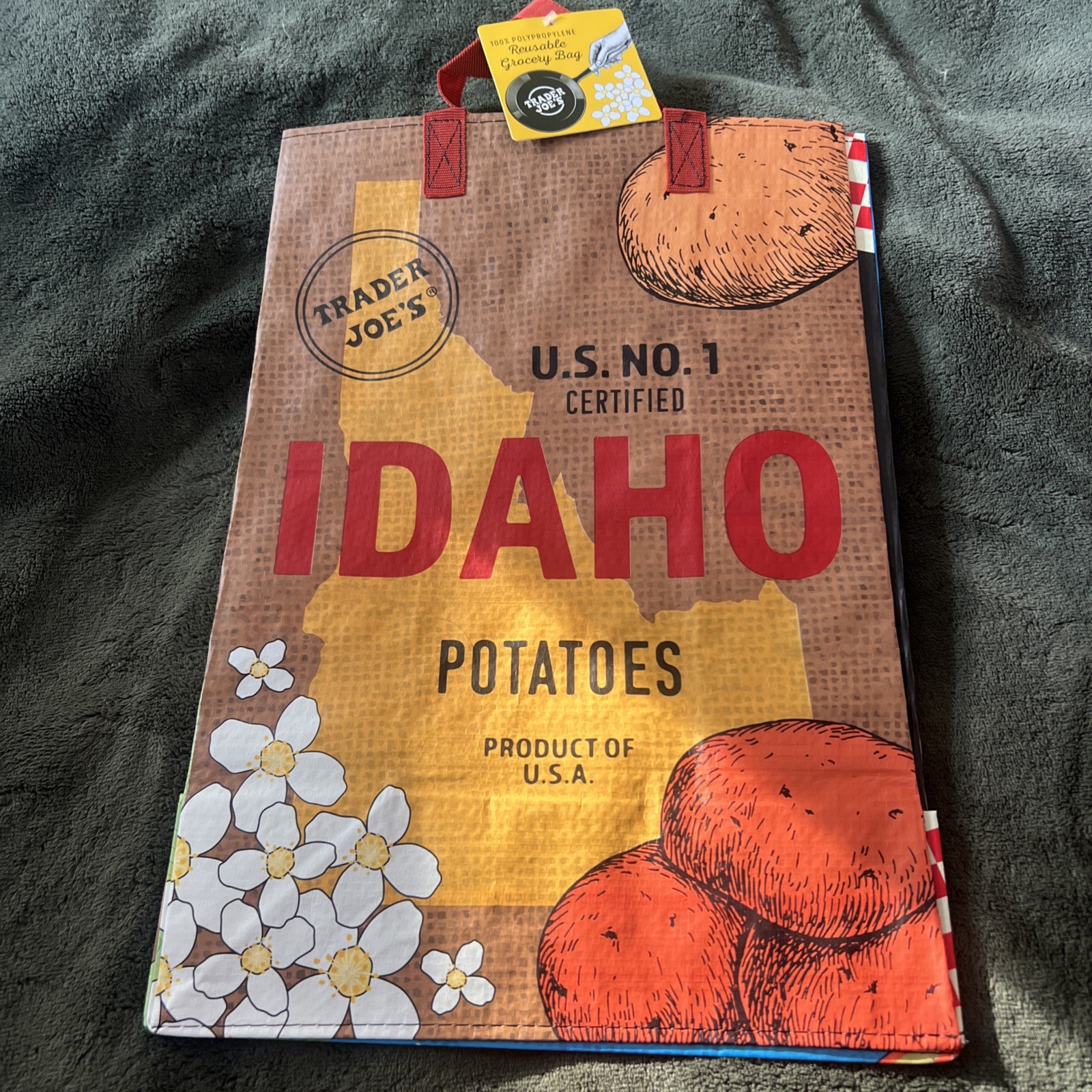 Trader Joes Idaho Potato Reusable Grocery Tote Bag State Collectible Shopper