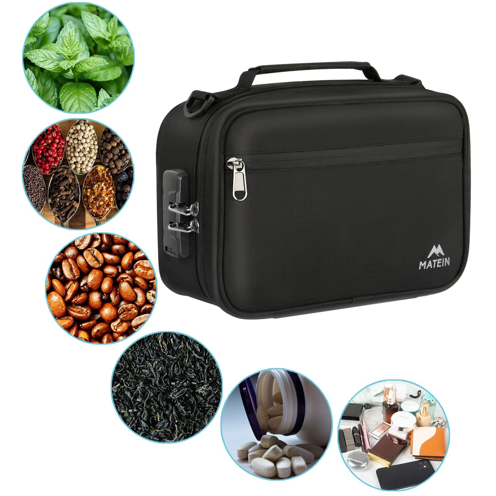 MATEIN Smell Proof Bag, Odor Bags Stash Box 1 Count (Pack of 1), Black