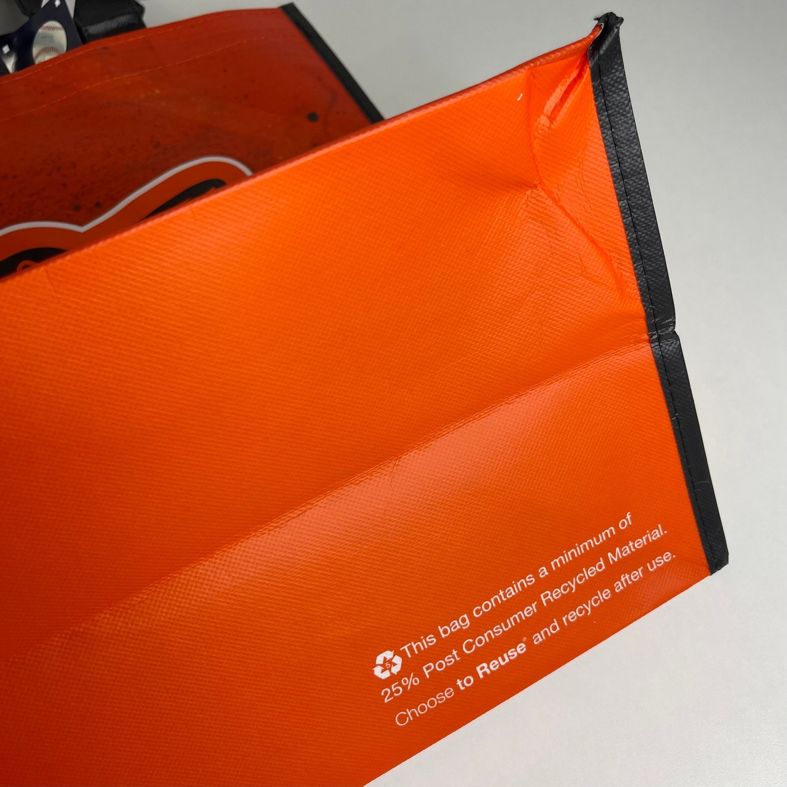 Baltimore Orioles Baseball Orange + Black Reusable Shopping Tote Bag MLB NWT NEW