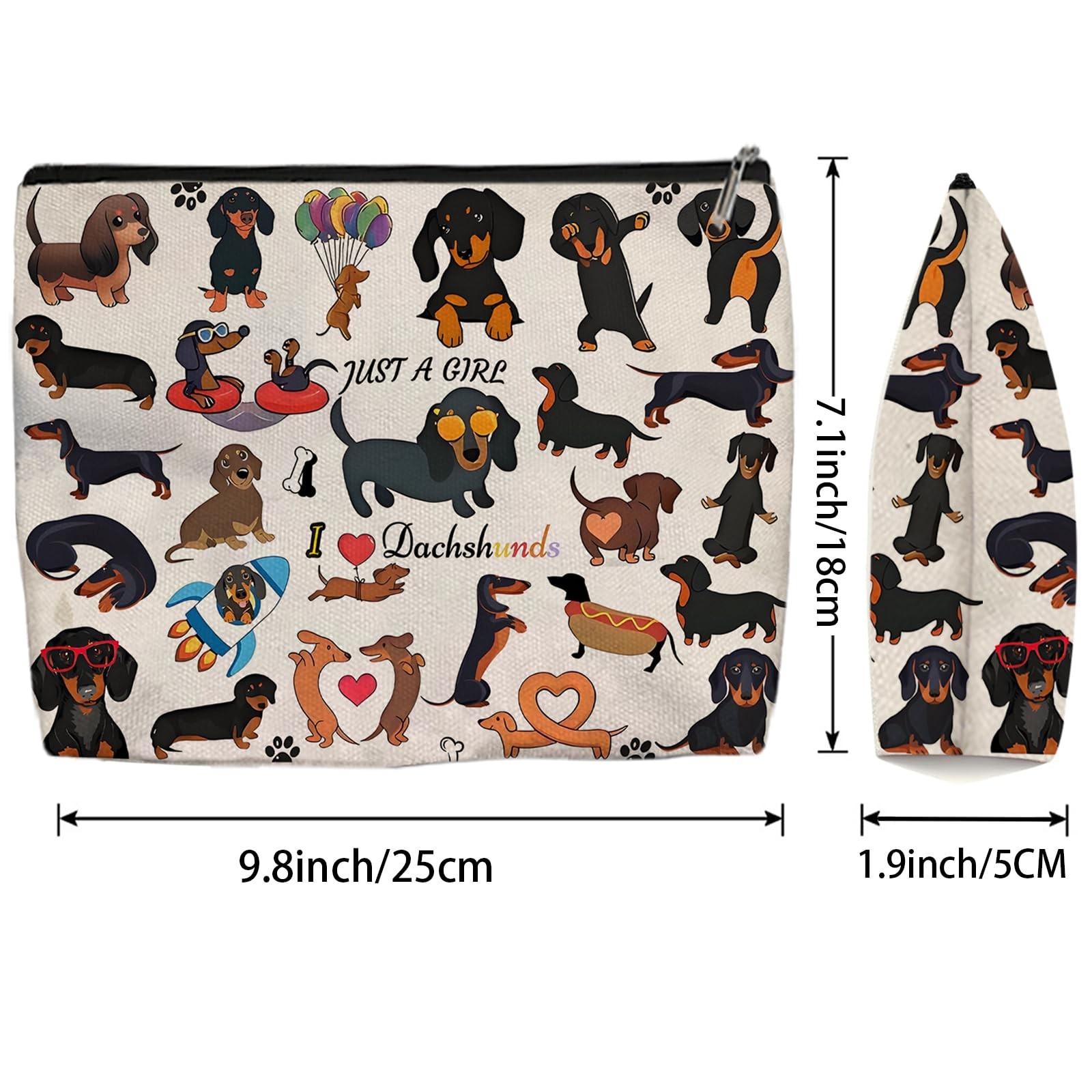 Aypvora Dachshund Makeup Bag for Women – Lightweight Travel Pouch