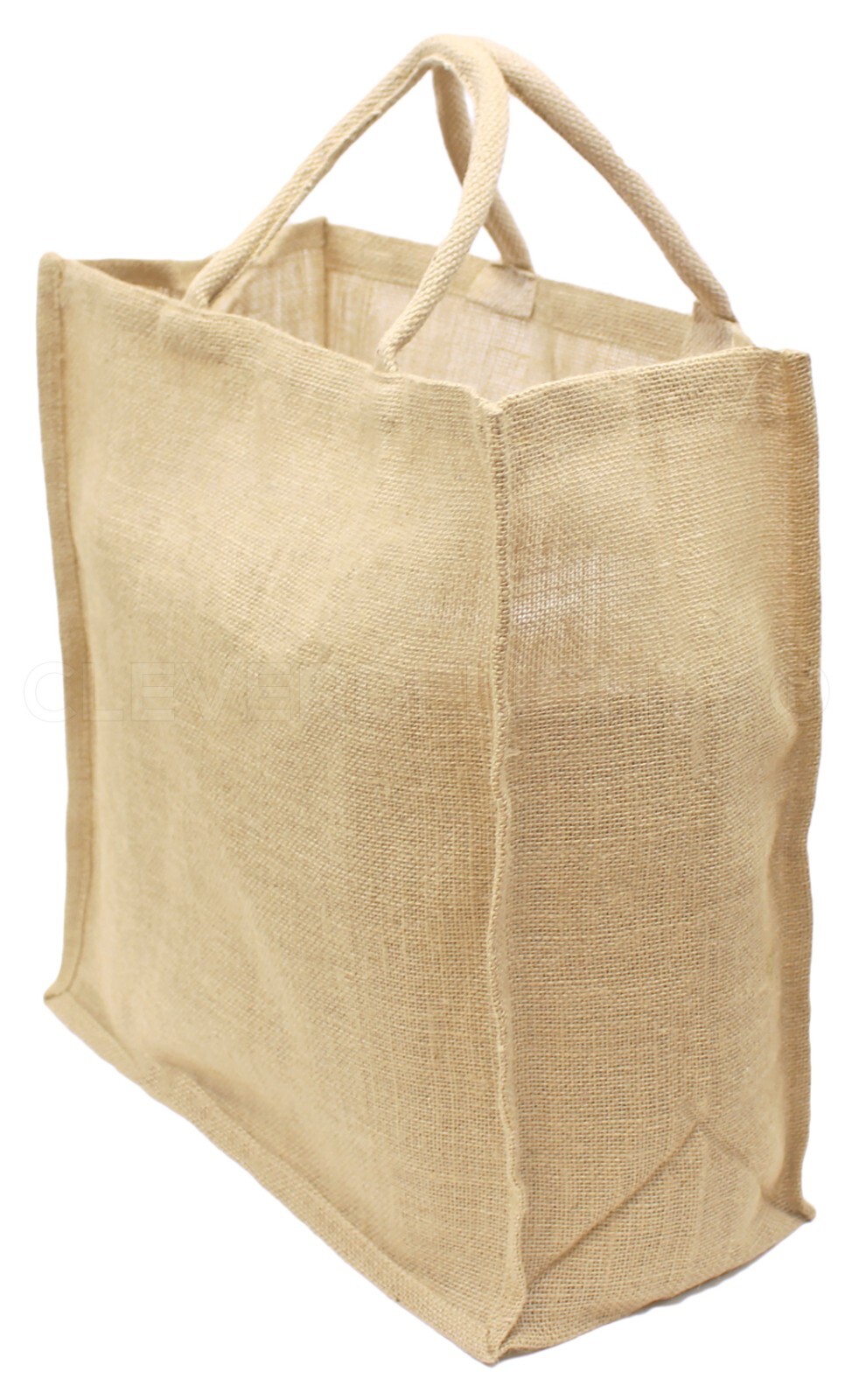 5 Pk – Natural Burlap Shopping Bags – 16″ x 17″ x 8″ – Large Grocery Tote Bag