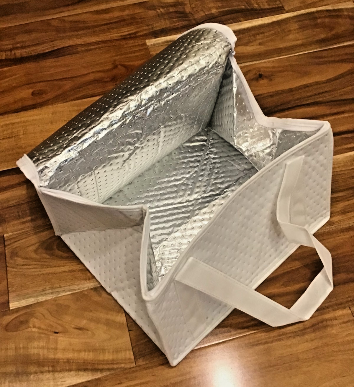 3 Pack Large Insulated Reusable Grocery Bag with Zipper Top for Takeout 12x10x6