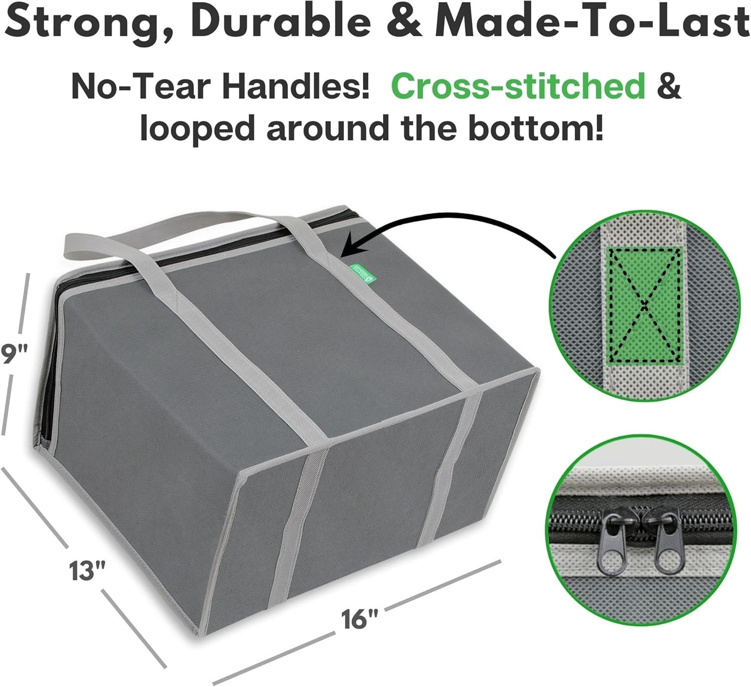 XL Insulated Reusable Grocery Bags 2-Pack – Quality Cooler Bags with Hard Bo…