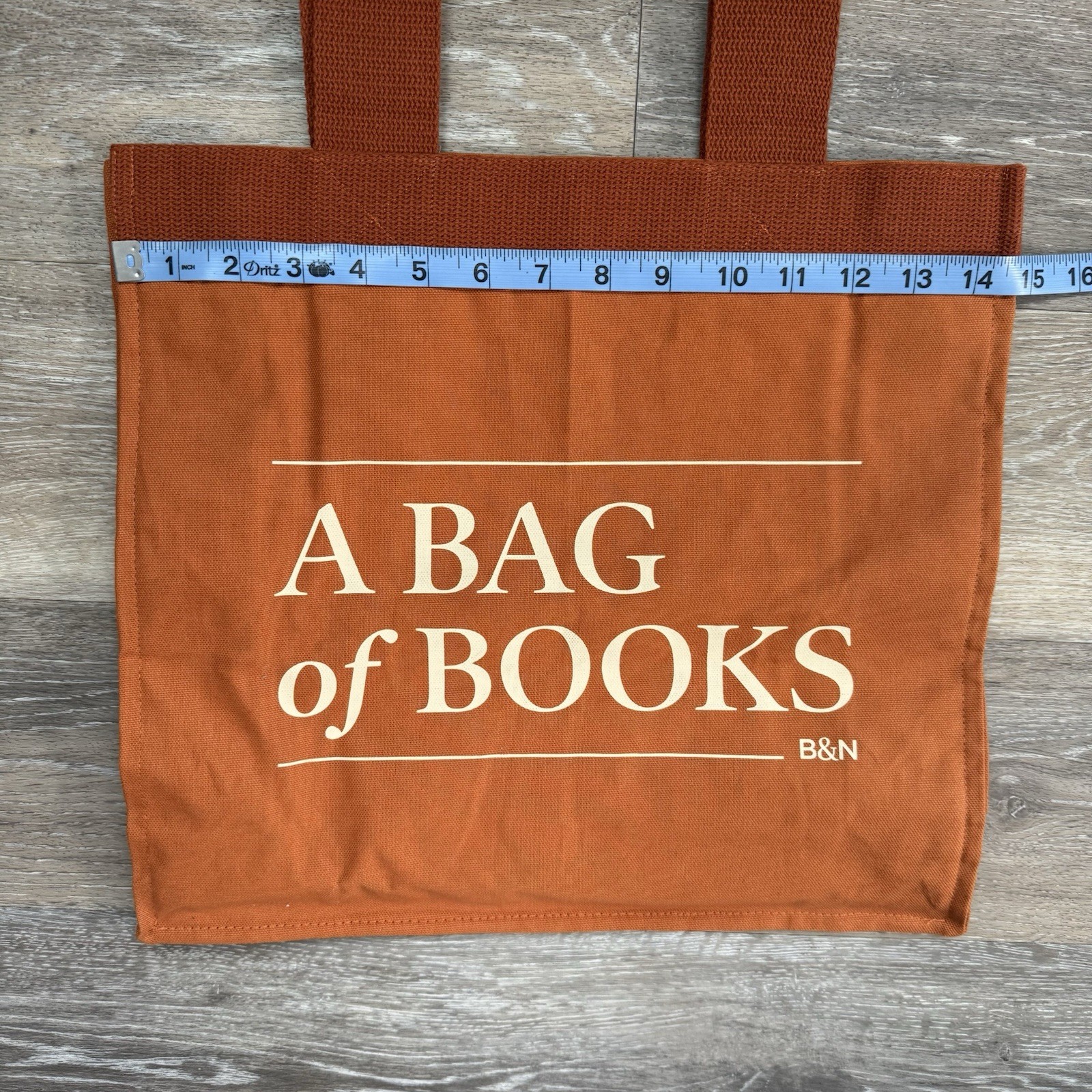 Barnes & Noble Reusable Tote Bag A Bag Of Books 100% Cotton Rust/Cream Market