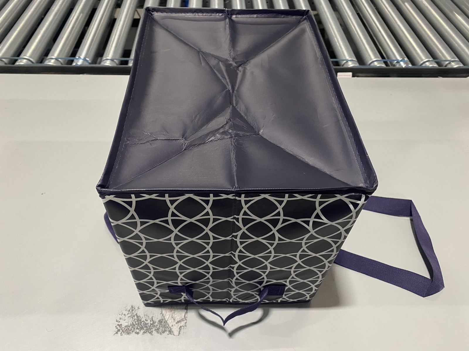 DURASACK GROCERY TOTE ALL-PURPOSE COLLAPSIBLE TOTES – DARK BLUE GEOMETRIC