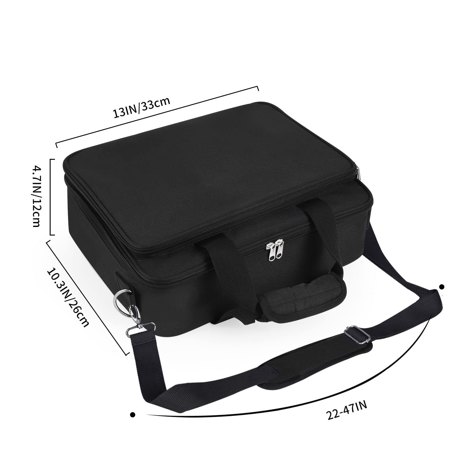 Barber Hairdryer Carrying Case – Hairstylist Travel Bag with Large, Black