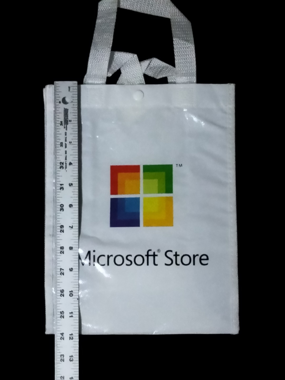 NEW Microsoft Reusable Tote Shopping Bag Carry Straps Button Closure