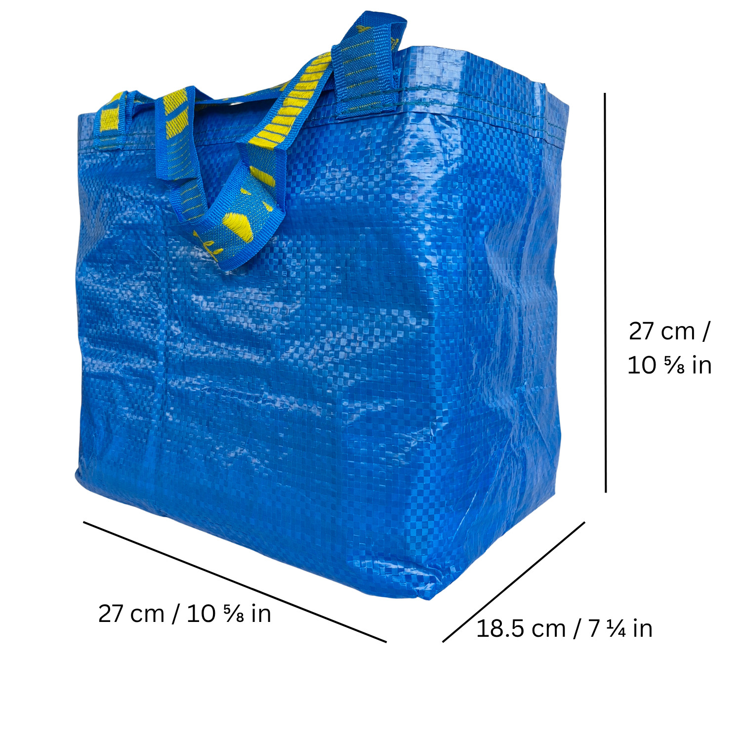 Set of 10 IKEA Brattby Small Blue Reusable Shopping Bag Grocery Laundry Storage