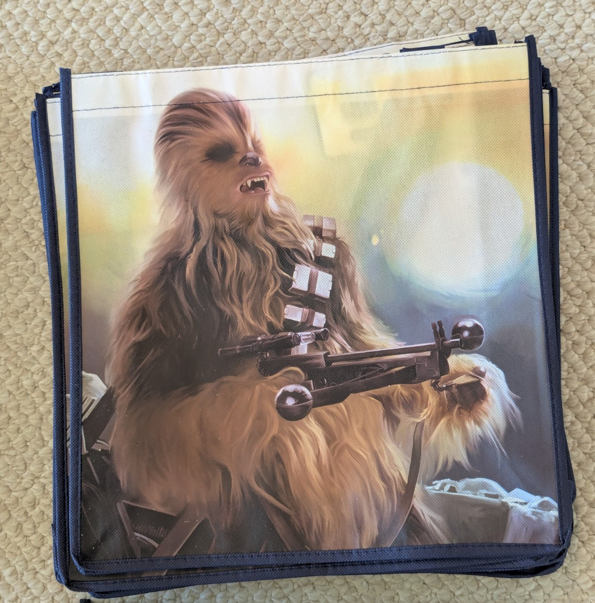 Bulk Lot of 90+ Disney Star Wars Licensed Shopping Tote Reuseable Bags;13X13″X3″